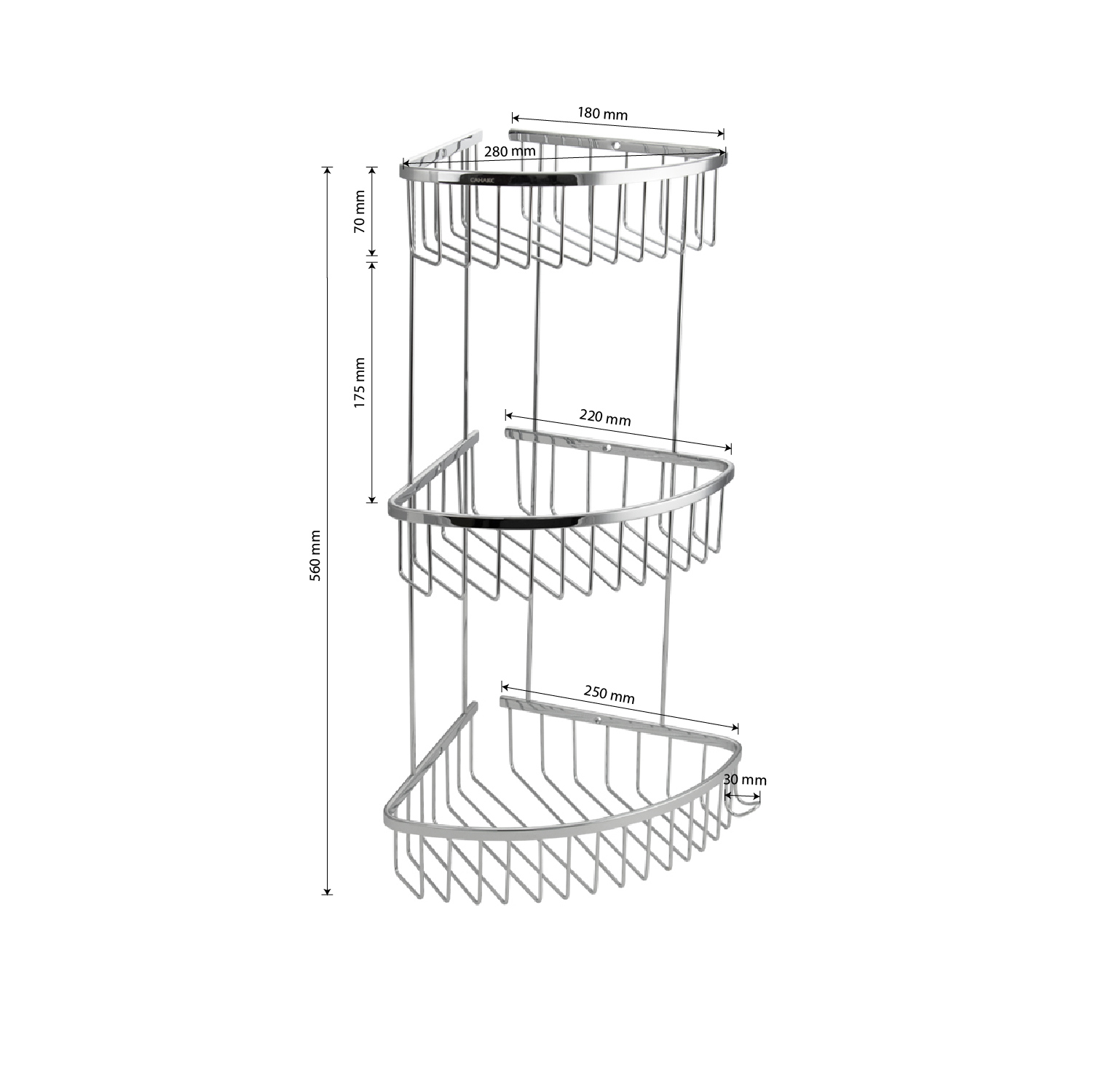 Изображение товара Полка для ванной комнаты Санакс 75058 нержавеющая сталь 25x28 см