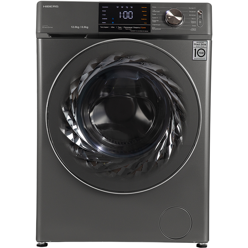 Изображение товара Стиральная машина с сушкой Hiberg I-ddq6a темно-серая