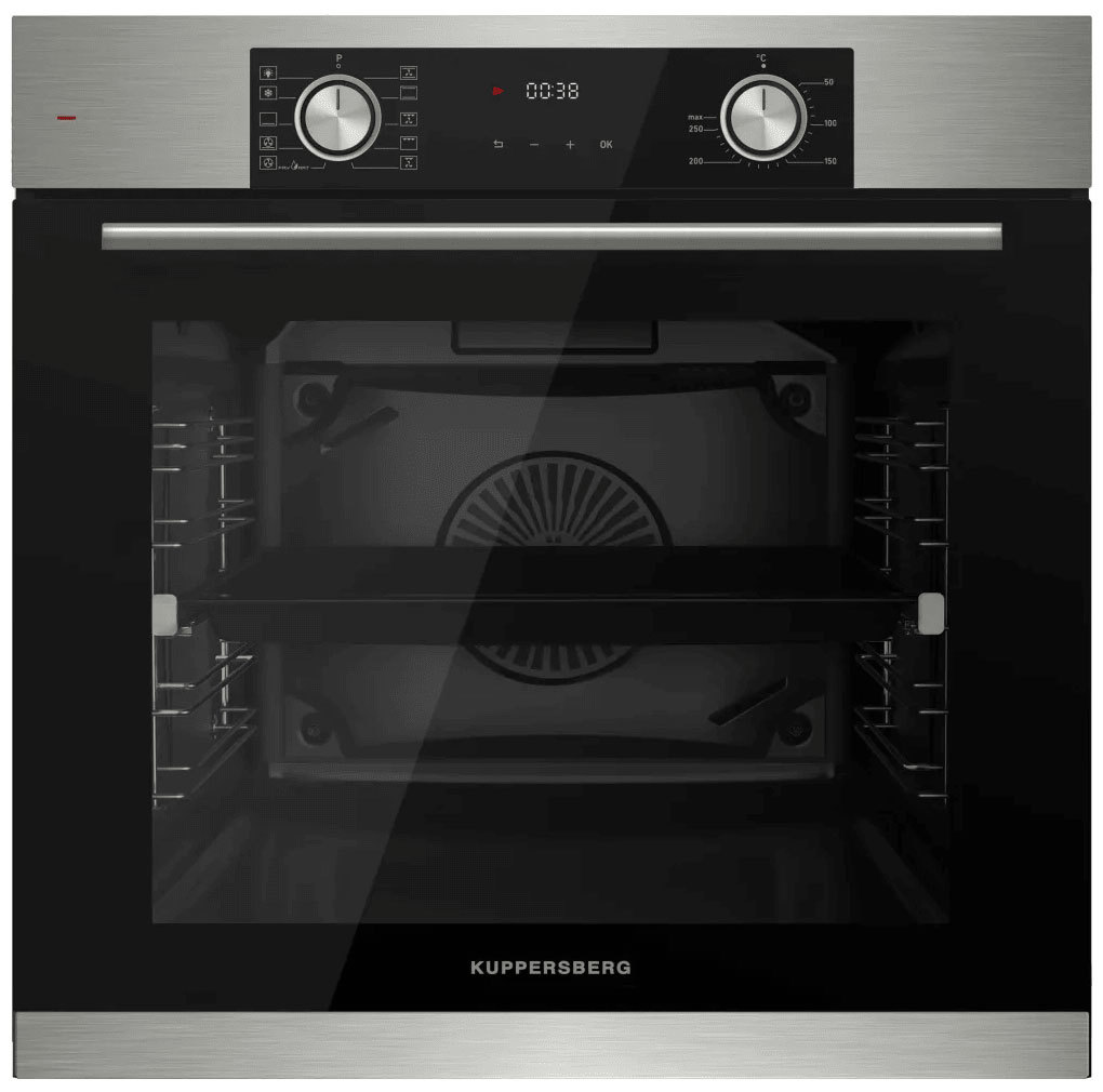 Изображение товара Встраиваемый духовой шкаф Kuppersberg HF 610 BX нержавеющая сталь 80л 10 режимов