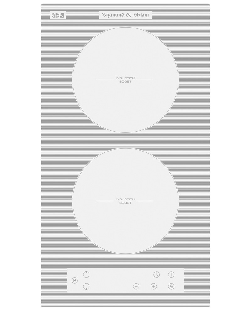 Изображение товара Индукционная варочная панель Zigmund & shtain CI 33.3 W 28.8 см 2 конфорки цвет белый
