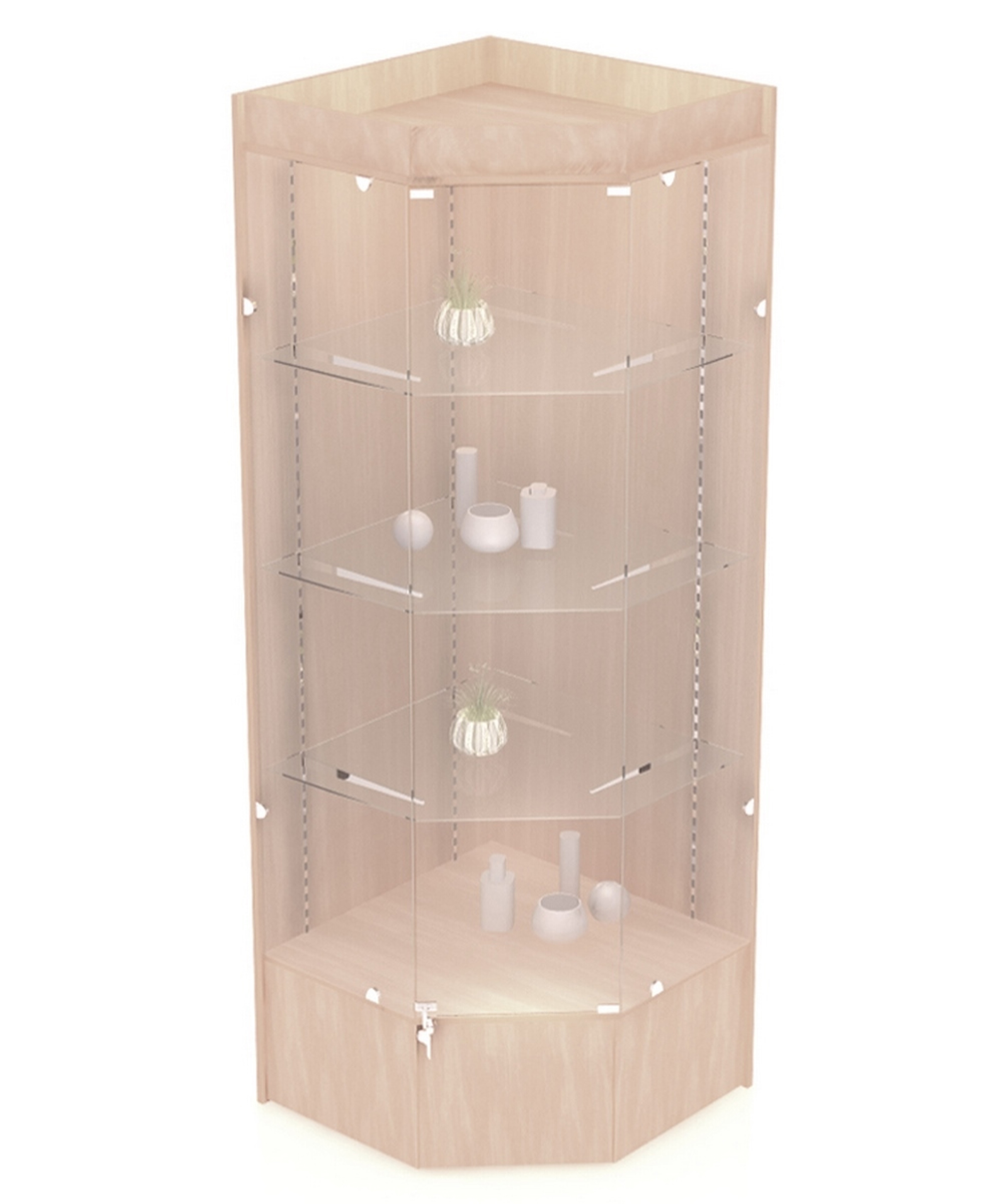 Изображение товара Шкаф-витрина 70x200 см Универсал дерево/стекло цвет дуб-сонома