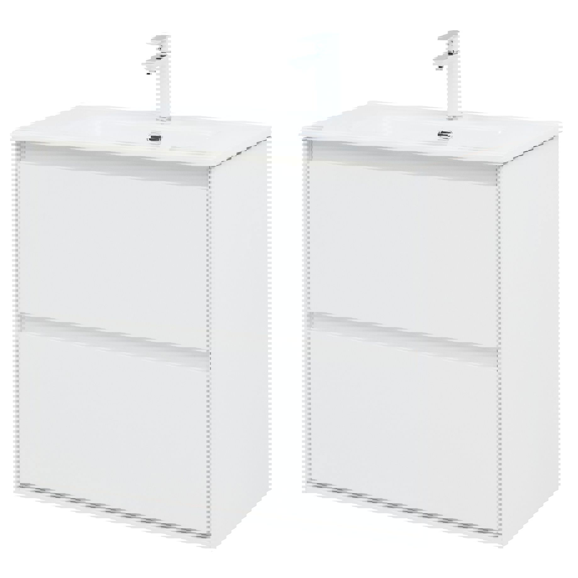 Изображение товара Тумба под раковину Aquanet Милан 79.6 см белая напольная с ящиками и пластиковой вставкой