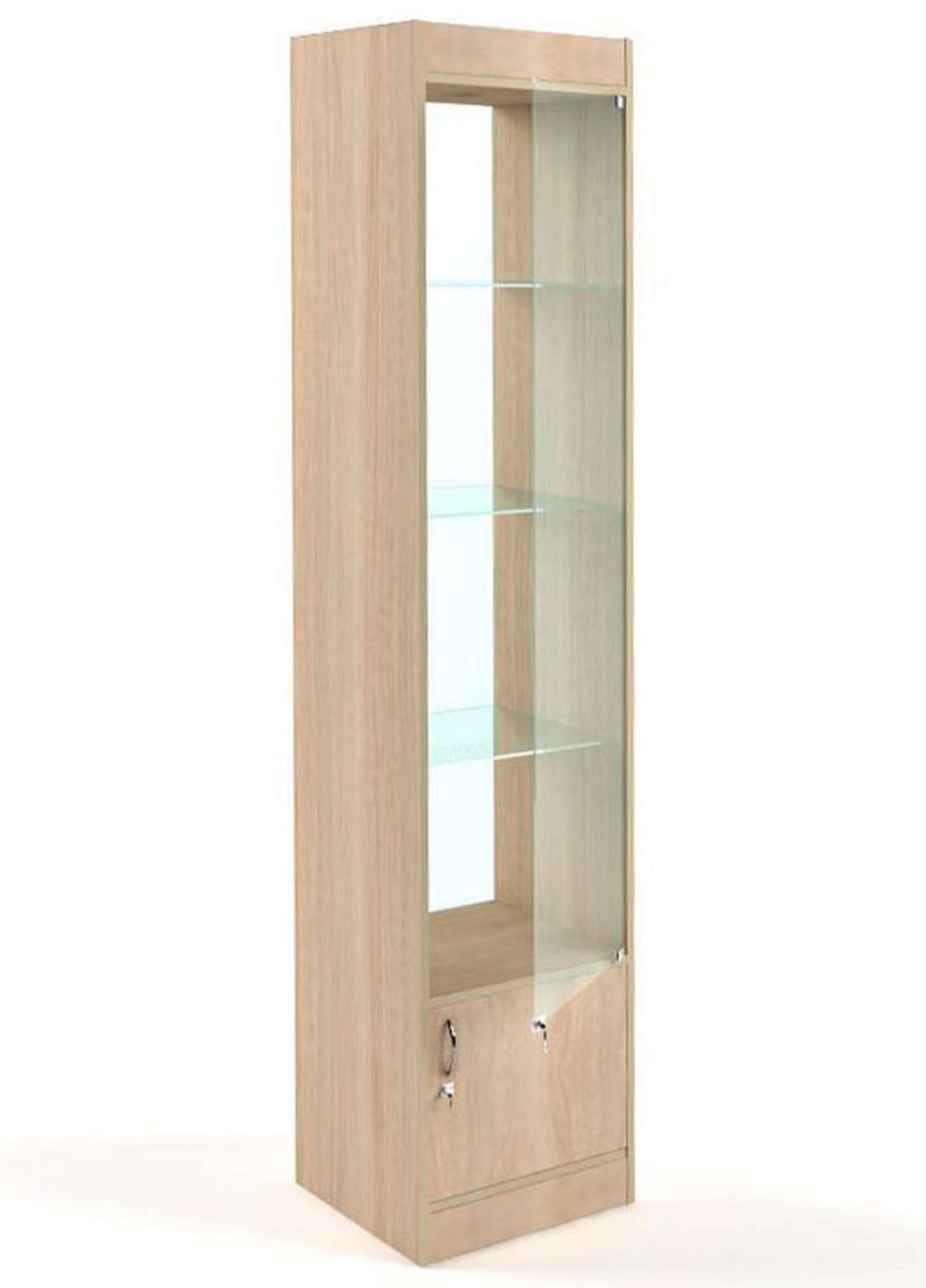 Изображение товара Шкаф-витрина 45x200 см с накопителем Универсал №164-45-С, стекло и ЛДСП, дуб-сонома