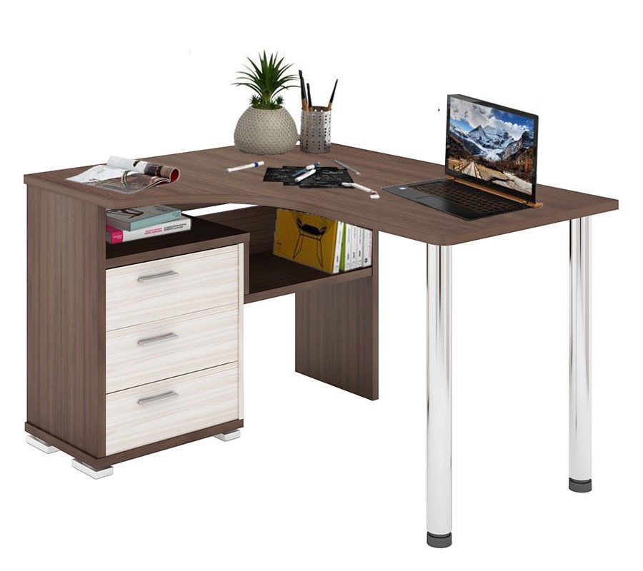 Изображение товара Стол Мэрдэс СР-132С-130 ШК-Ч-ЛЕВ с ящиками и объемной рабочей поверхностью