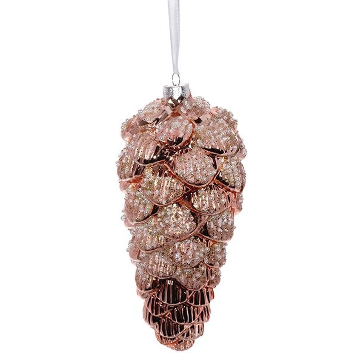 Изображение товара Елочная игрушка Шишка 719651 27 см коричневая стеклянная для елки