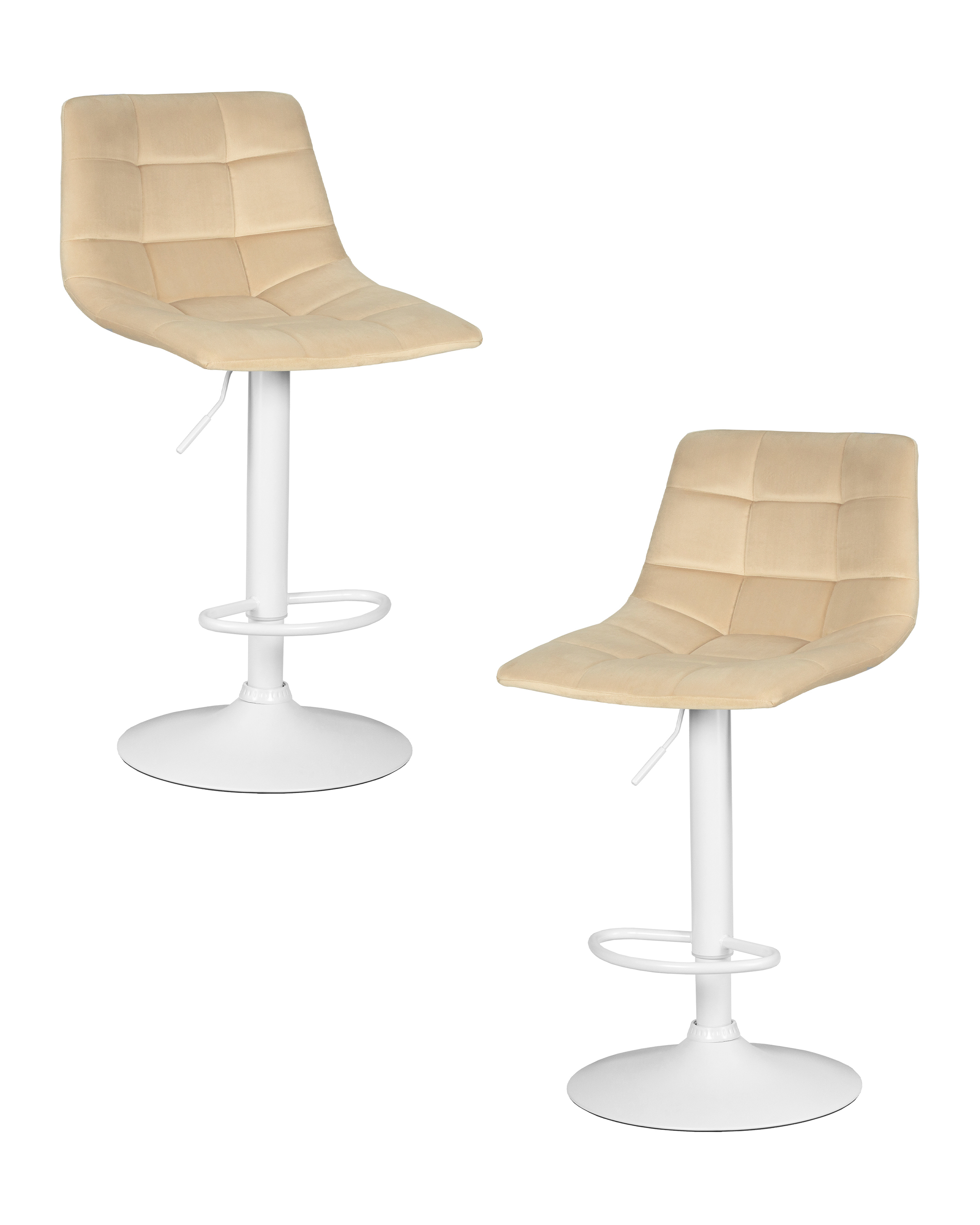 Изображение товара Комплект барных стульев 2 шт Dobrin Tailor white 12272 47x113x49 см цвет бежевый