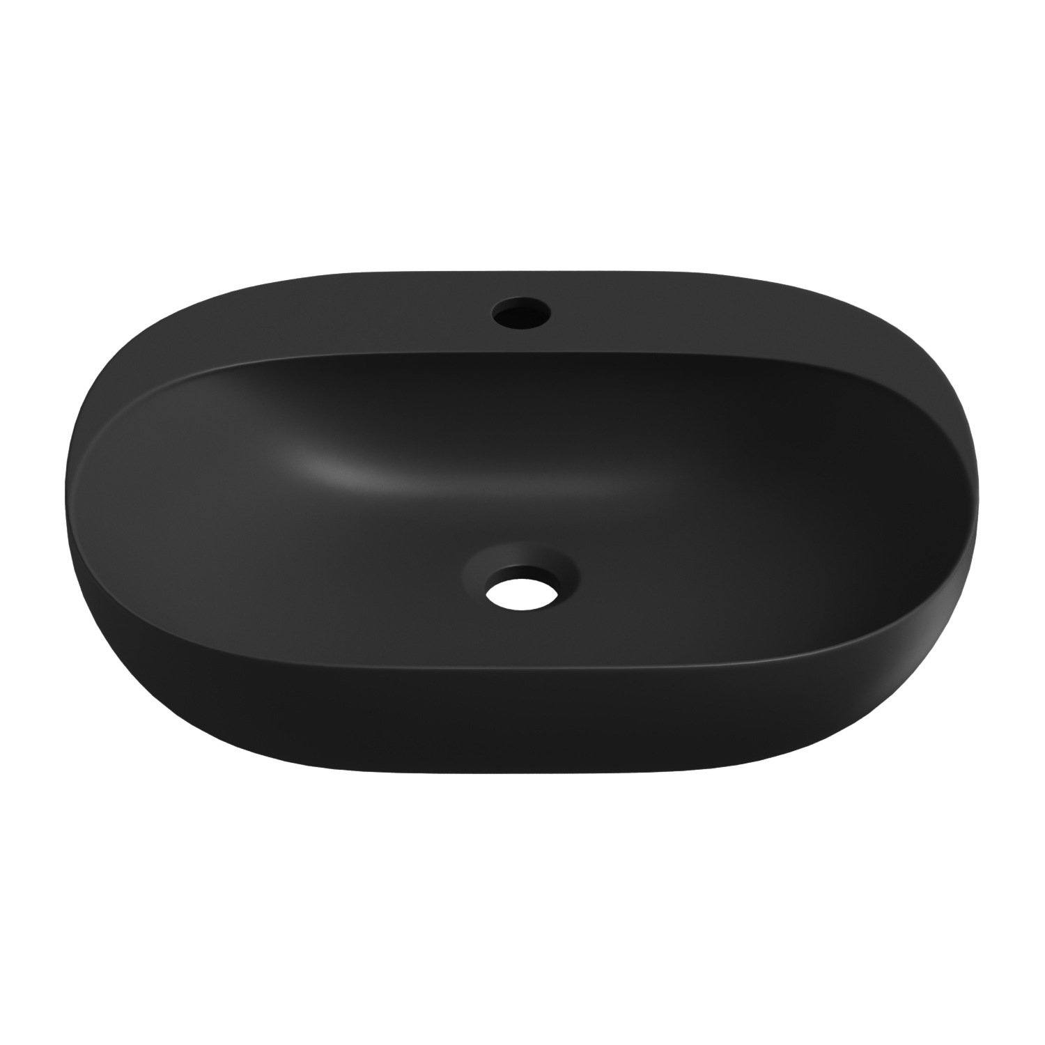 Изображение товара Раковина накладная Wellsee Pro Line 53 см матовый черный керамическая