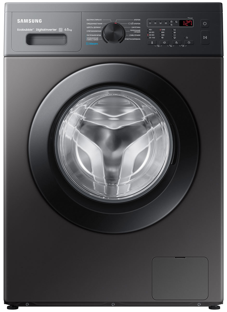 Изображение товара Стиральная машина Samsung Ww65ag4s21cxld 60x85x45 см 6.5 кг цвет нержавеющая сталь