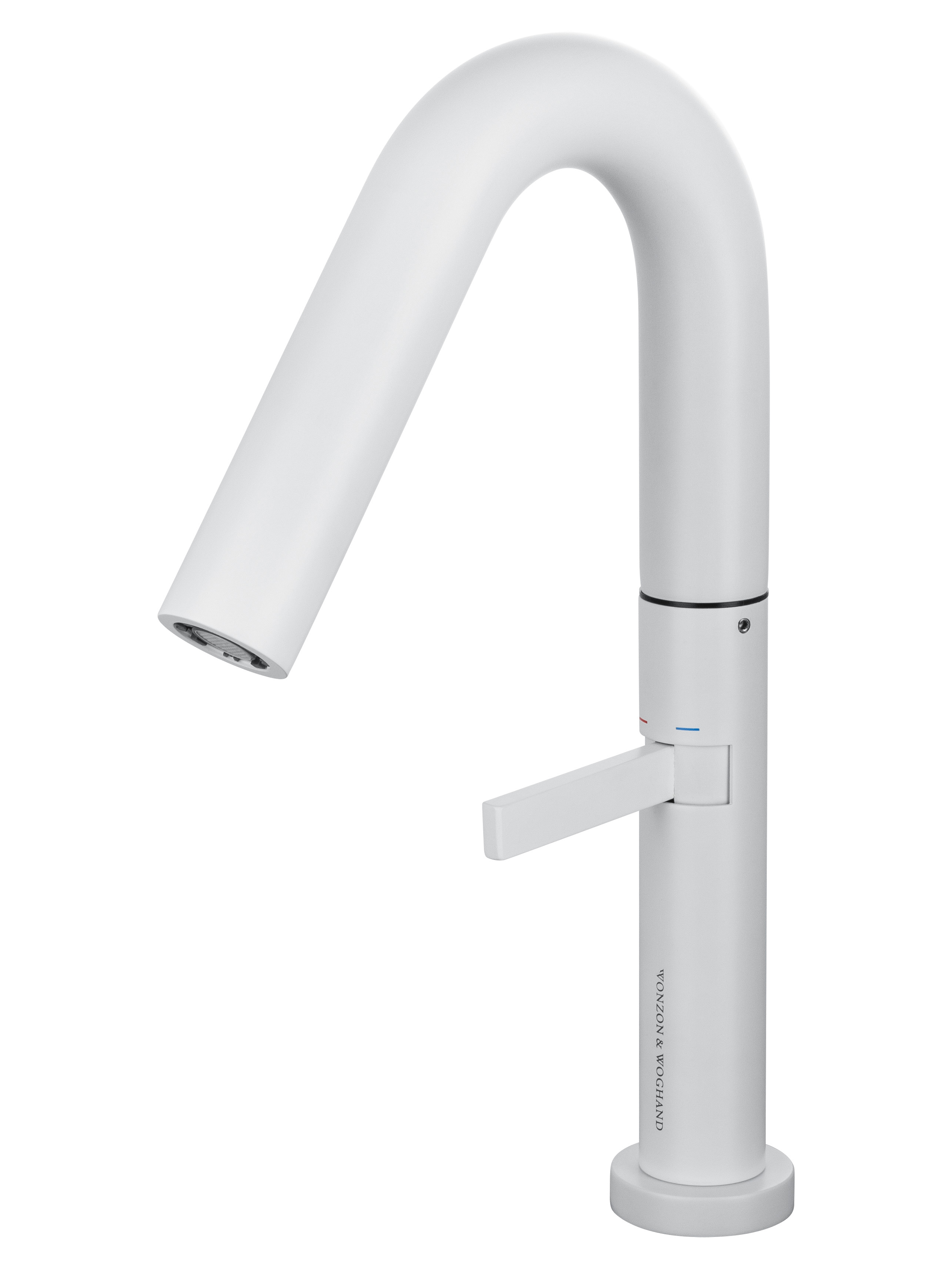 Изображение товара Смеситель для раковины высокий Wonzon & Woghand однорычажный цвет белый матовый WW-6068-MW