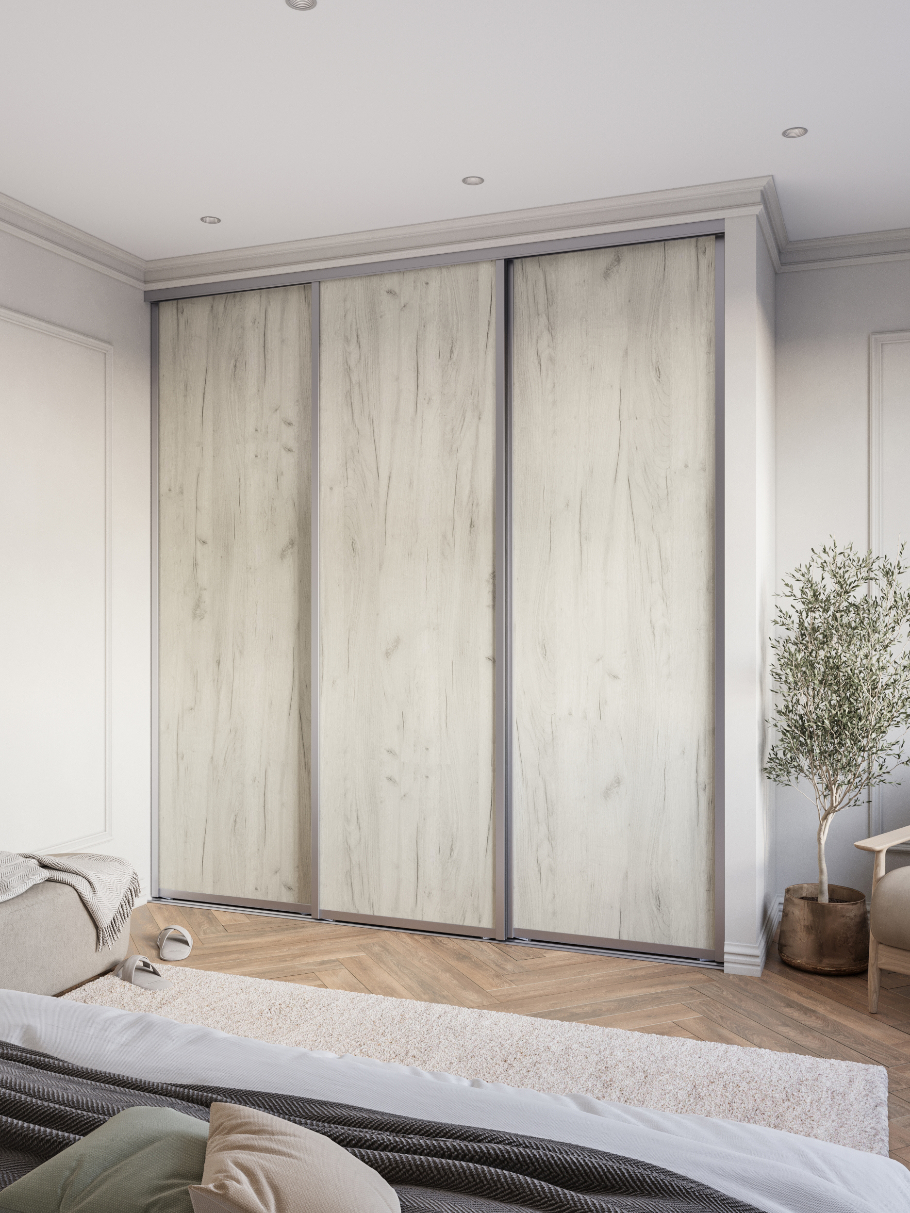 Изображение товара Дверь-купе DKP85/245.K001 245.5x85 см ЛДСП беленый дуб