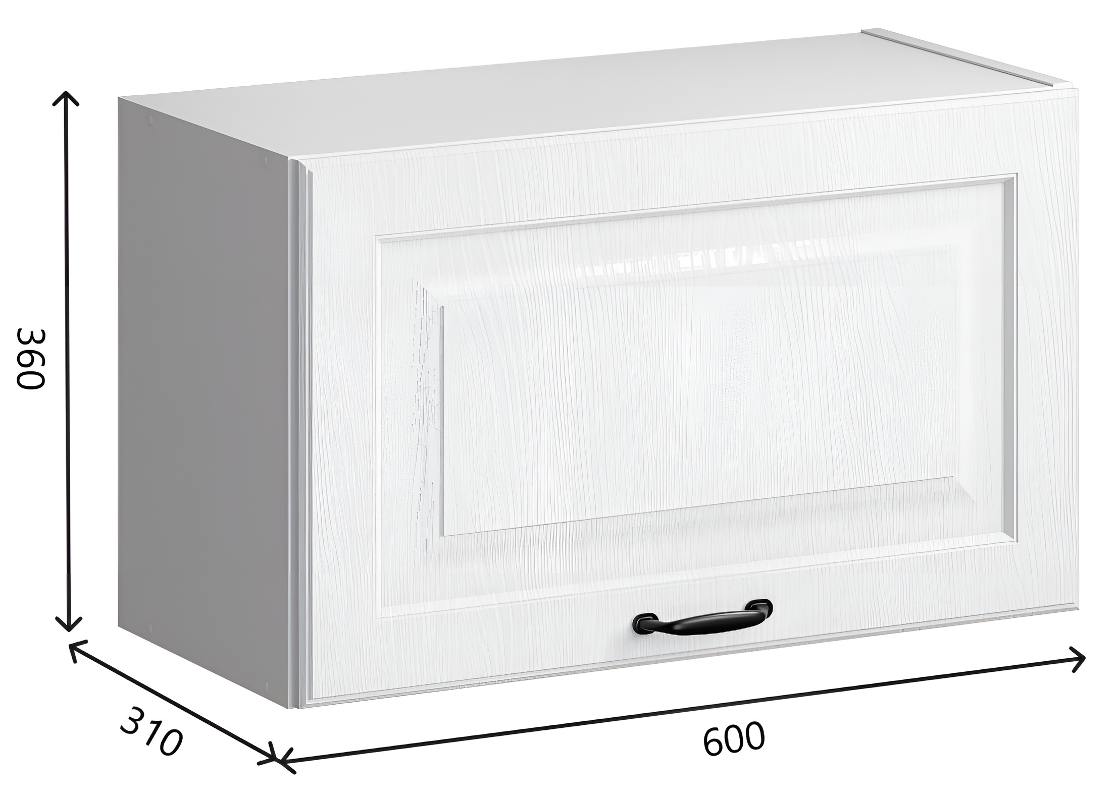 Изображение товара Навесной шкаф Romeo Bvmebel для вытяжки 60x36x31 см белый дуб МДФ