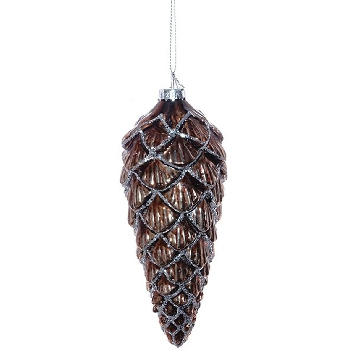 Изображение товара Элегантная елочная игрушка сосновая шишка 16 см коричневая для праздника