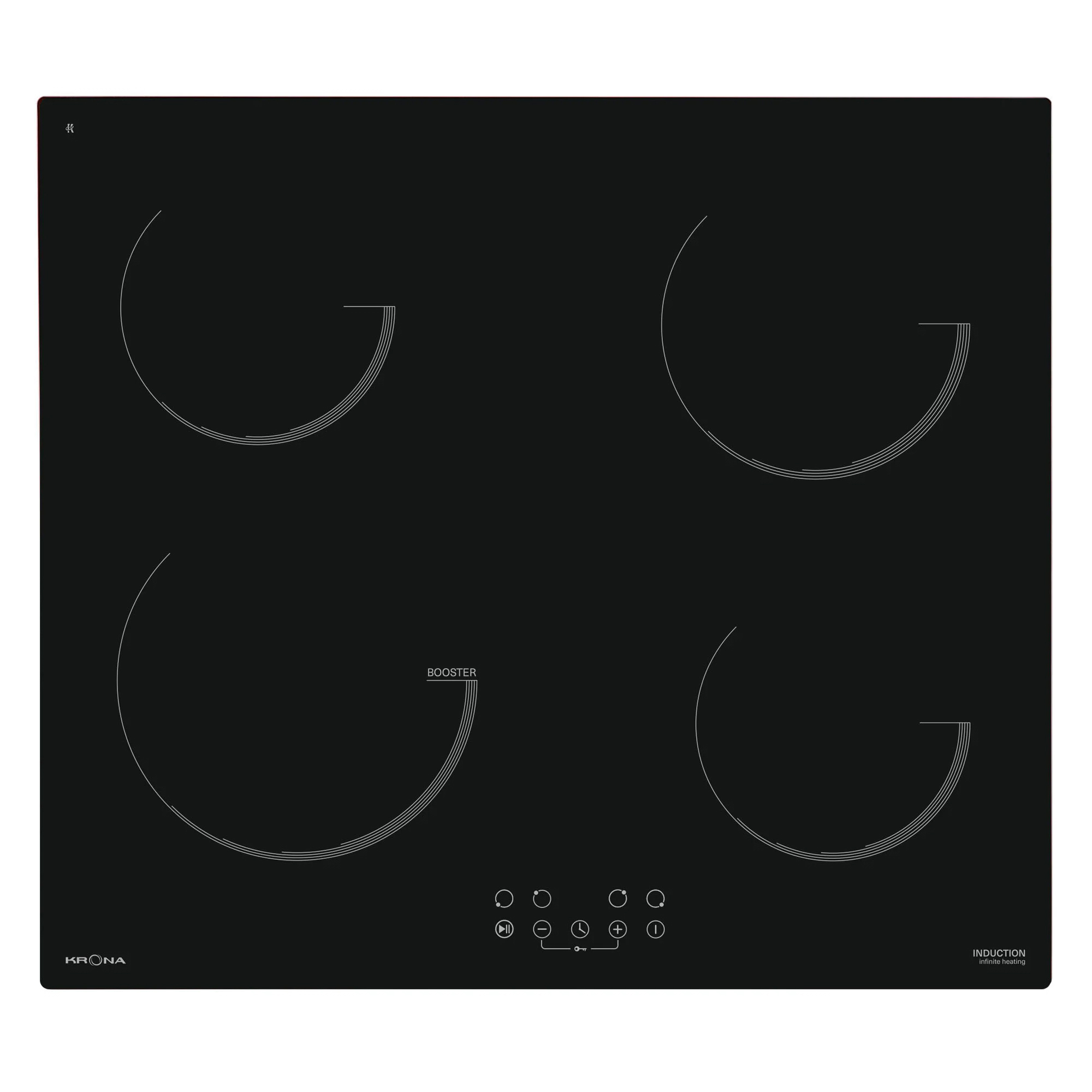 Изображение товара Электрическая варочная панель Krona VENTO 60 BL 4 конфорки стеклокерамика черный