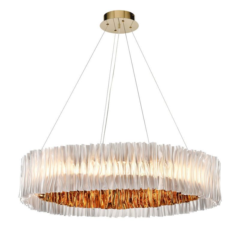 Изображение товара Люстра подвесная светодиодная Wertmark Patricia WE117.03.303 жёлтая/золотая