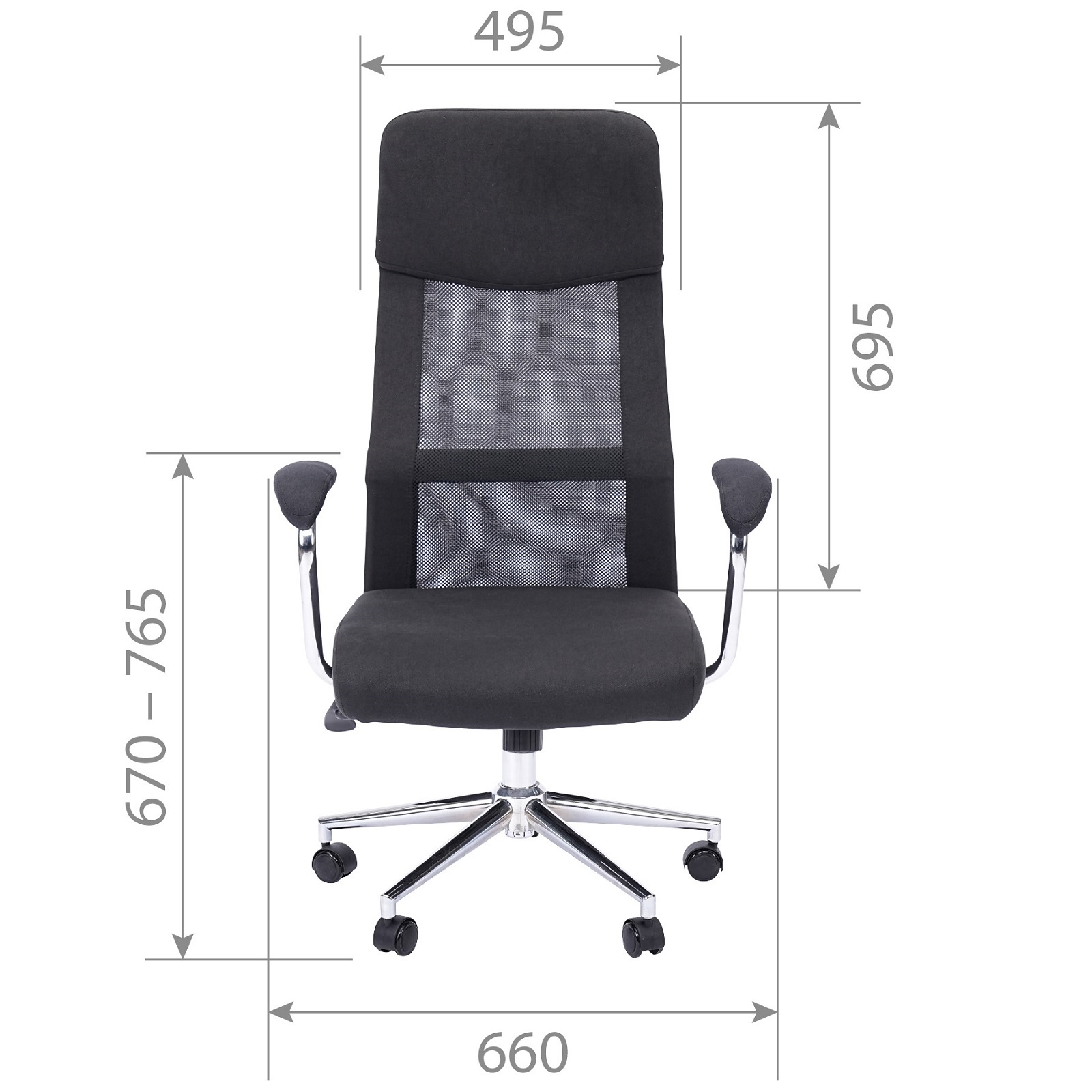 Изображение товара Офисное кресло Chairman СН 621 69x125x64 см ткань цвет черный