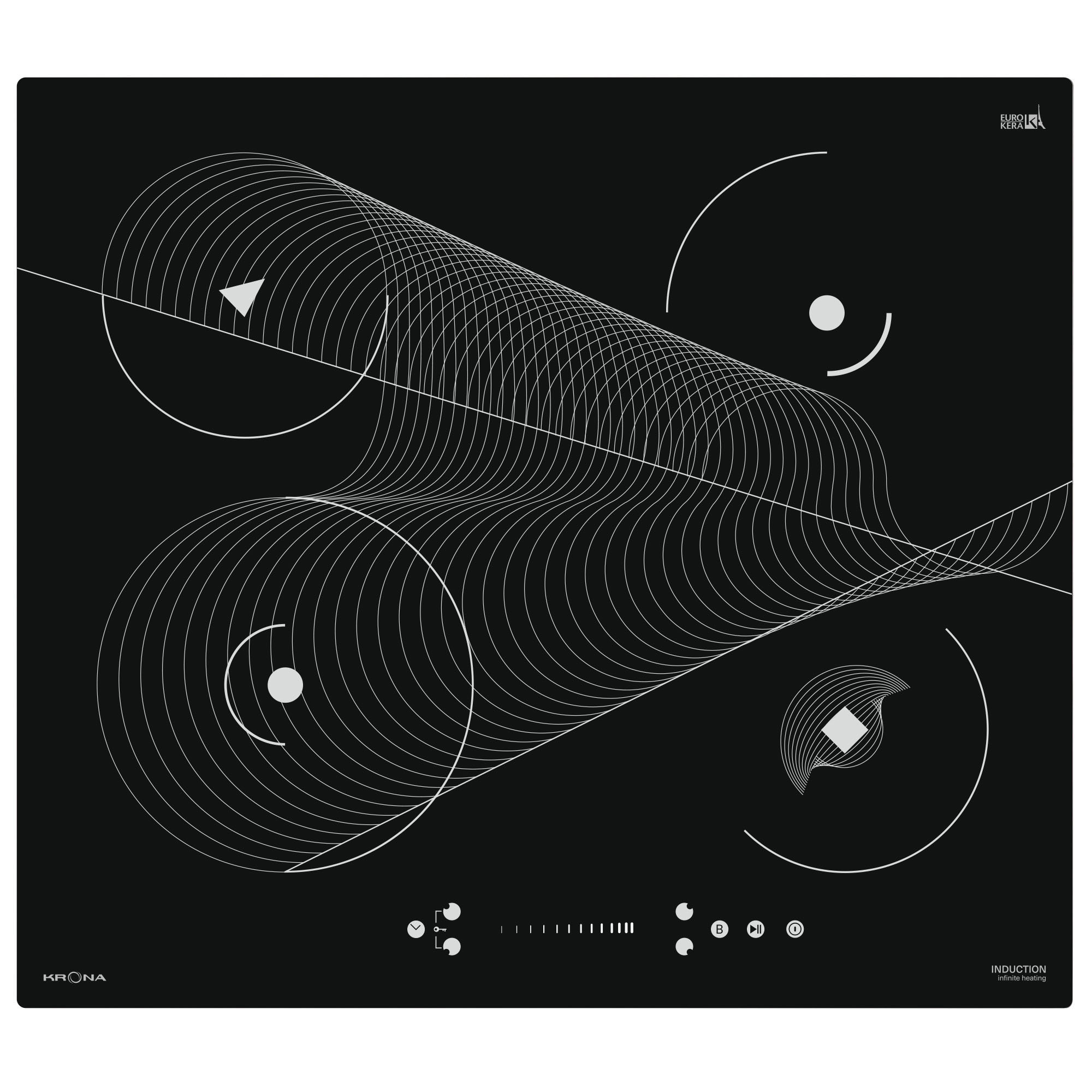 Изображение товара Индукционная варочная панель Krona MERIDIANA 60 BL 4 конфорки черный дизайн