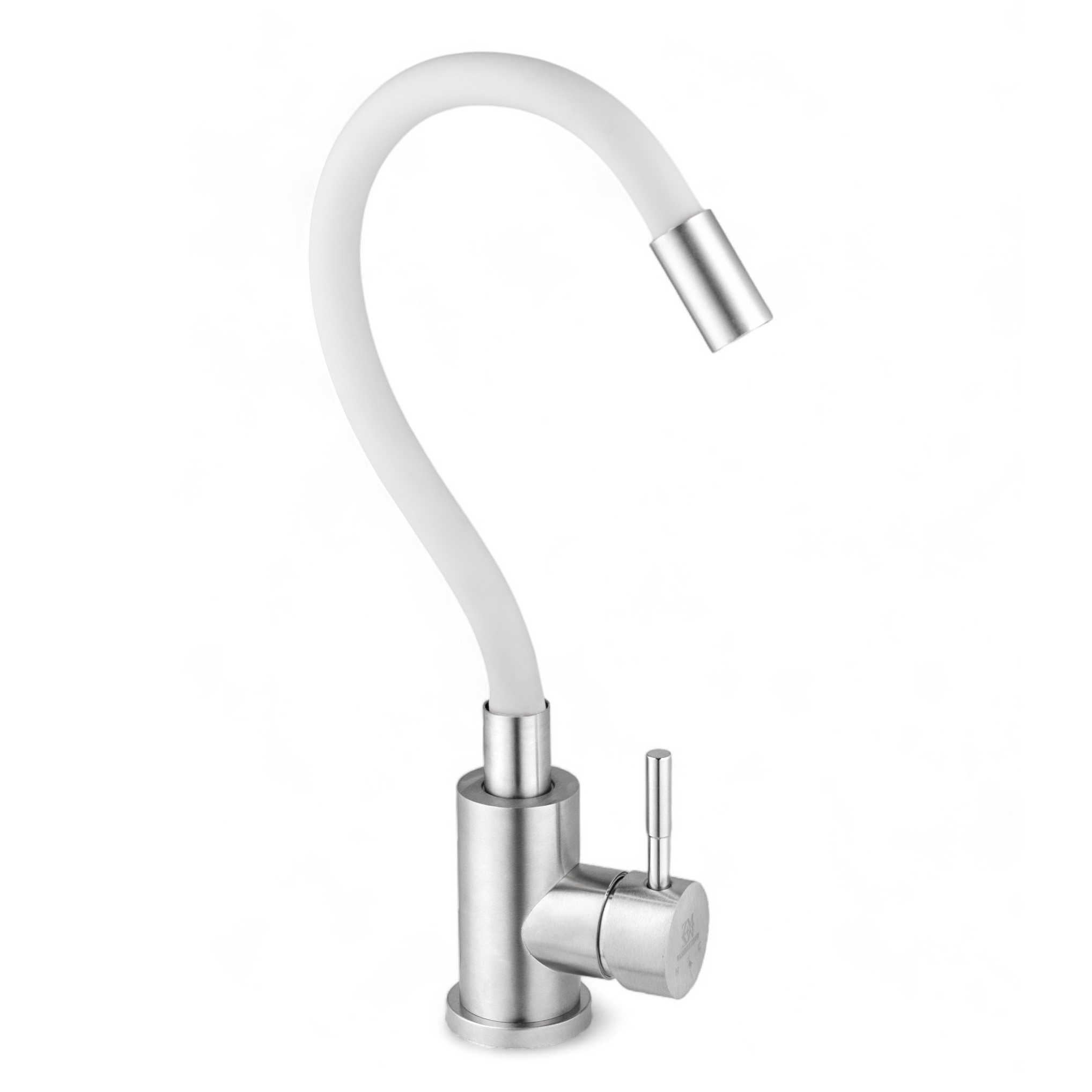 Изображение товара Смеситель для кухни Wasser zimmer Zm-7721-2 гибкий излив 19 см цвет белый/сатин