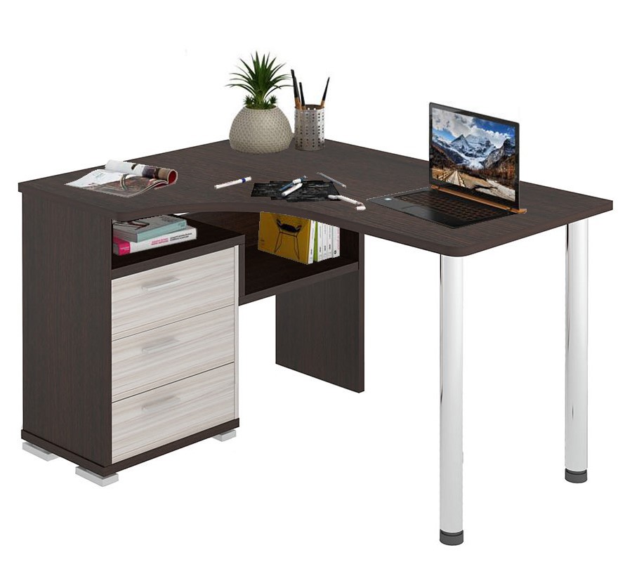 Изображение товара Стол Мэрдэс СР-132С-130 ВК-ЛЕВ, угловой, ЛДСП, 101x75x130 см, венге или карамель