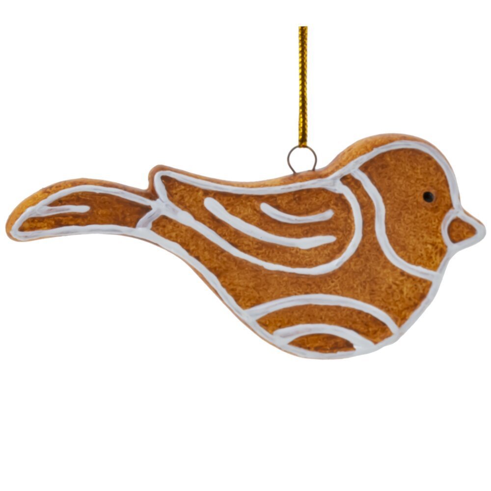 Изображение товара Елочная игрушка пряничная птичка коричневая 5 см подвесная