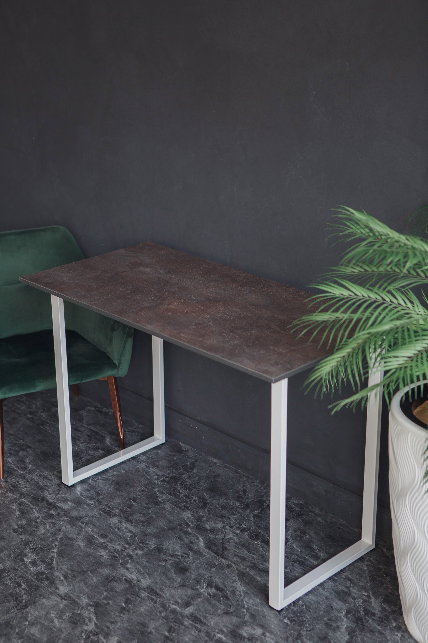 Изображение товара Стол DIKO LOFT DL-868089 ЛДСП 90x55 см серый с белыми ножками