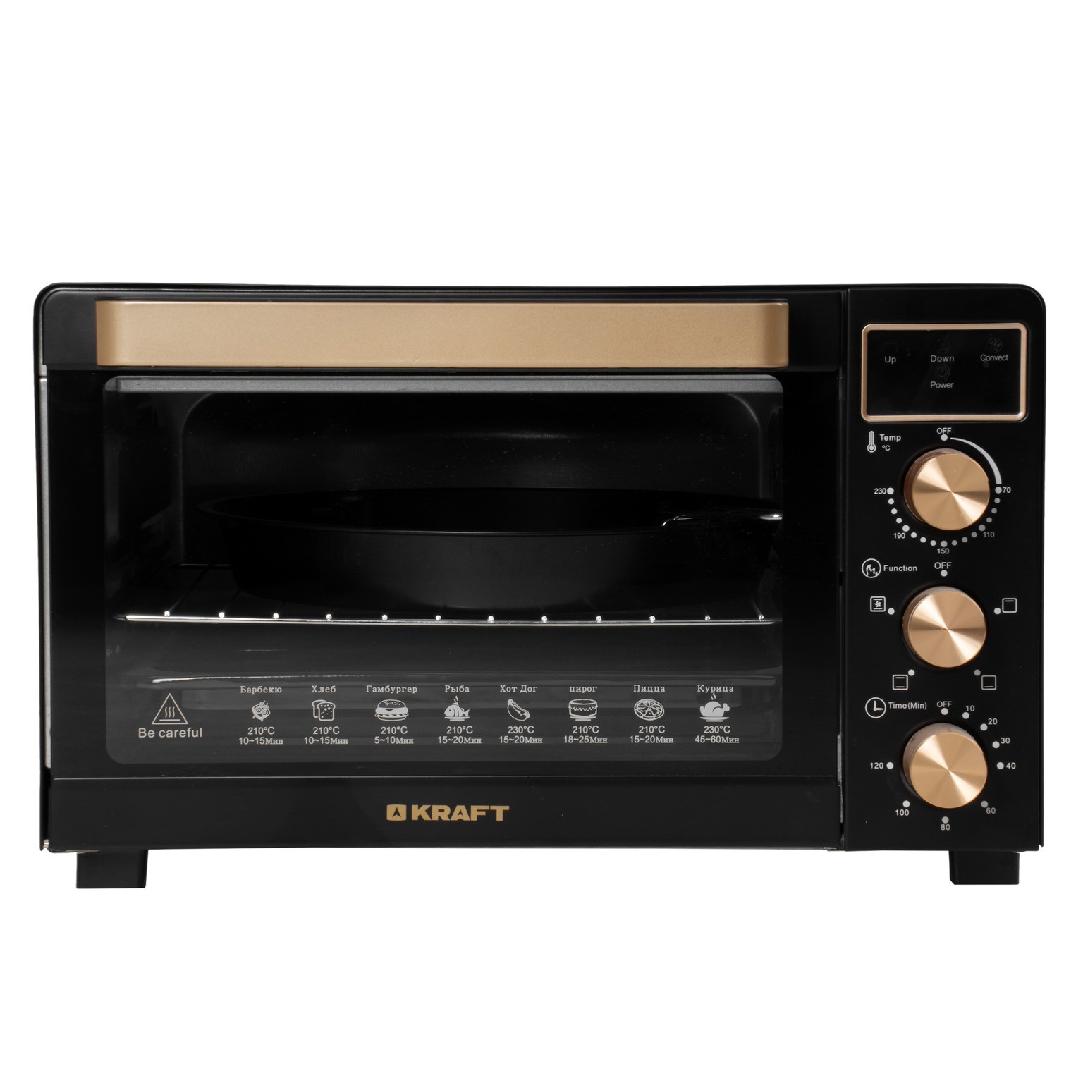 Изображение товара Электропечь 1500 Вт Kraft KF-MO 3506 KGLB 35.4x25.7x38 см цвет черный