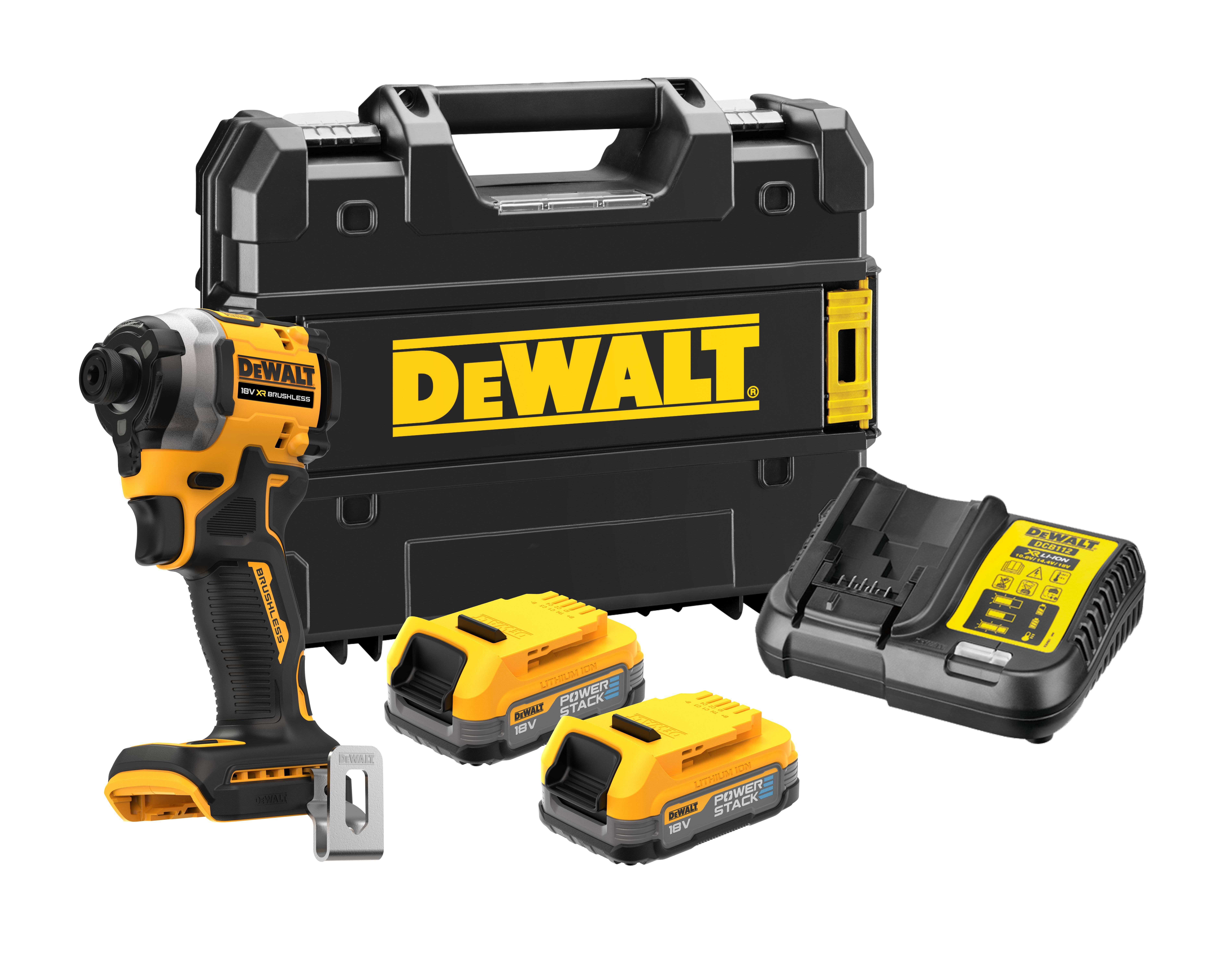 Изображение товара Шуруповерт аккумуляторный бесщеточный Dewalt DCF850E2T, 18 В Li-Ion 2x1.7 Ач 206.2 Нм