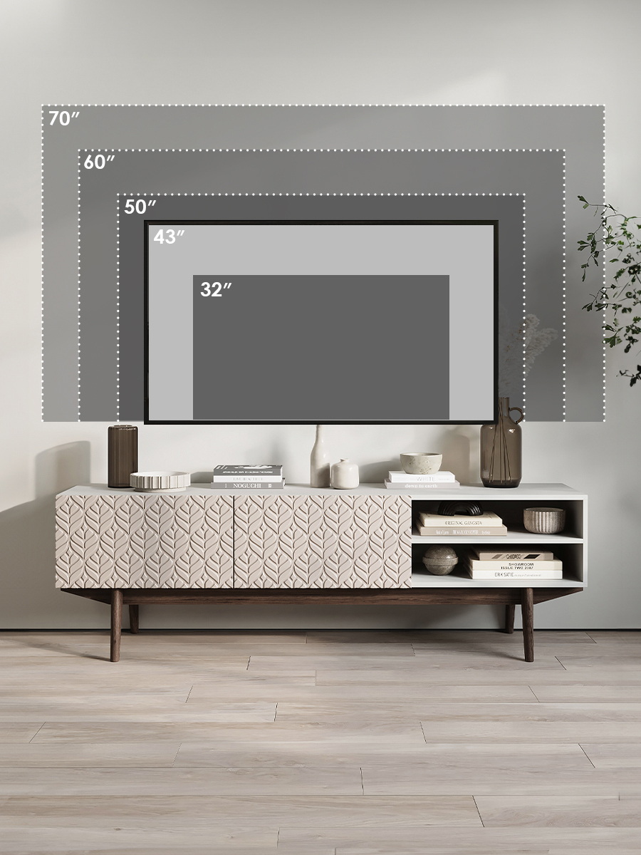 Изображение товара Тумба под телевизор Puzzlemebel Келли 150x47x35 см ЛДСП цвет капучино