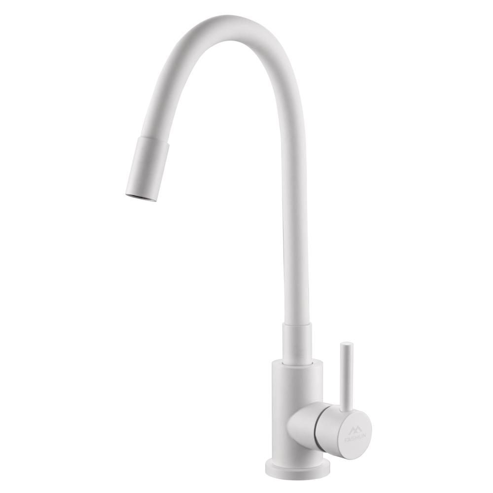 Изображение товара Смеситель для кухни Fashun A54101N-8A гибкий излив 22.2 см цвет белый