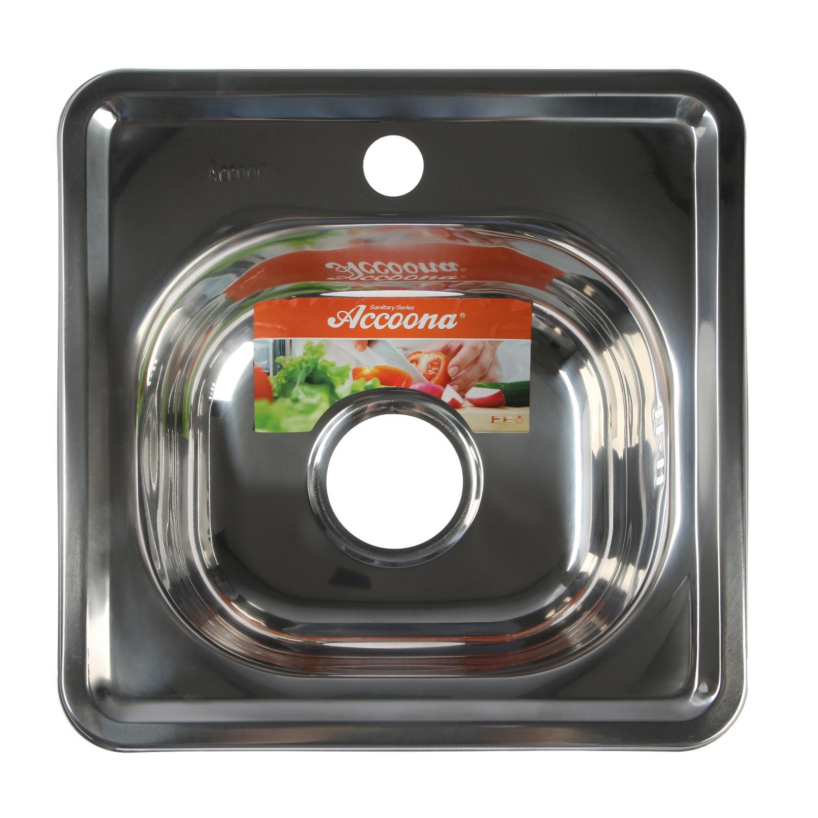 Изображение товара Врезная мойка Accoona 6900501 38x38x16.50 см нержавеющая сталь цвет металлик