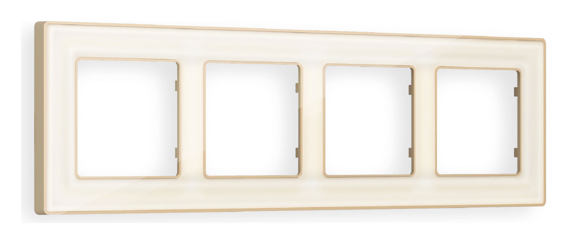 Изображение товара Рамка Ambrella Volt Alfa Arctic AF580344 на 4 поста бежево шампань стекло накладной монтаж