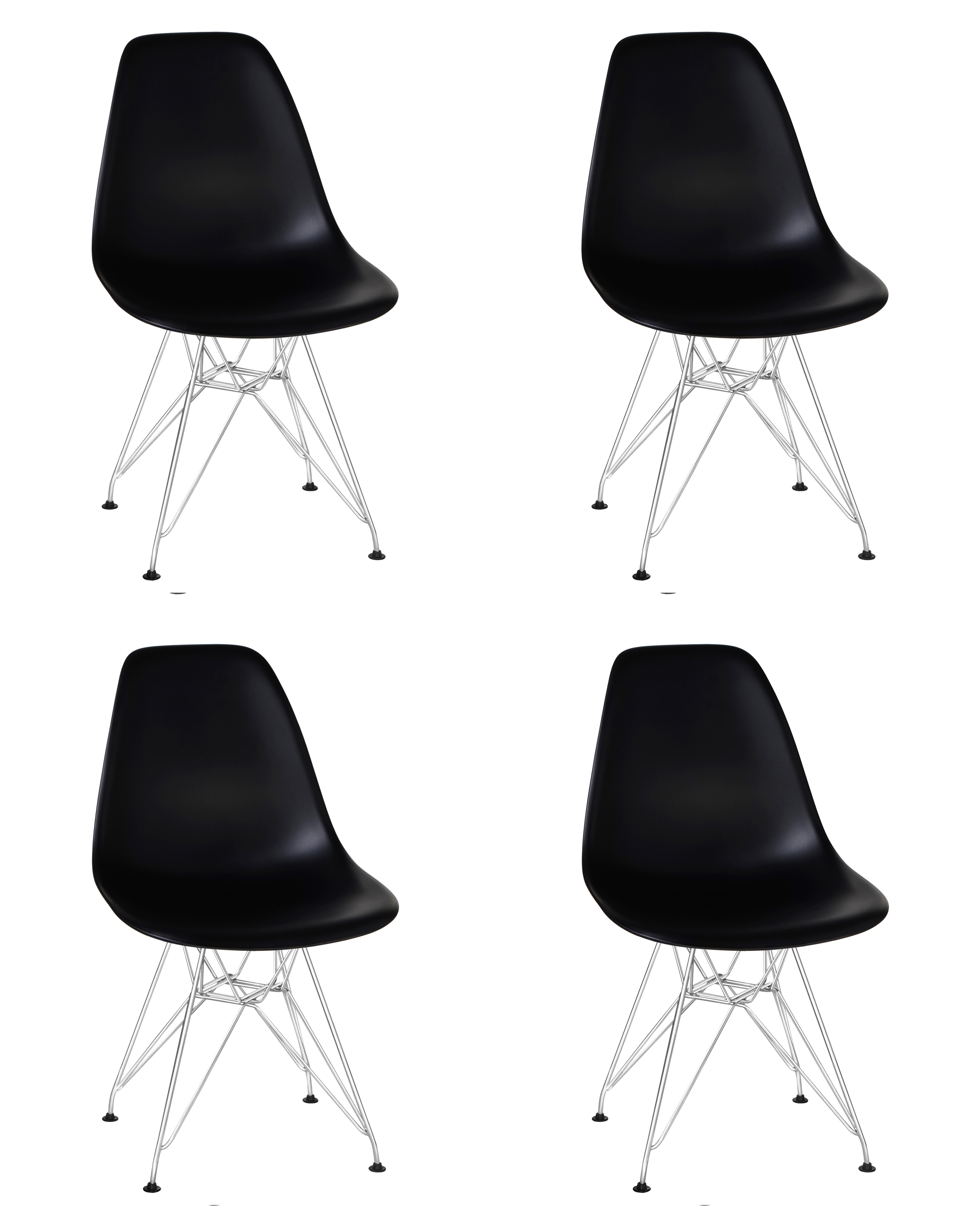 Изображение товара Комплект кухонных стульев 4 шт Dobrin Dsr lmzl-pp638a 46x46x53.5 см пластик цвет черный ножки хром Изображение товара Комплект кухонных стульев 4 шт Dobrin Dsr lmzl-pp638a 46x46x53.5 см пластик цвет черный ножки хром