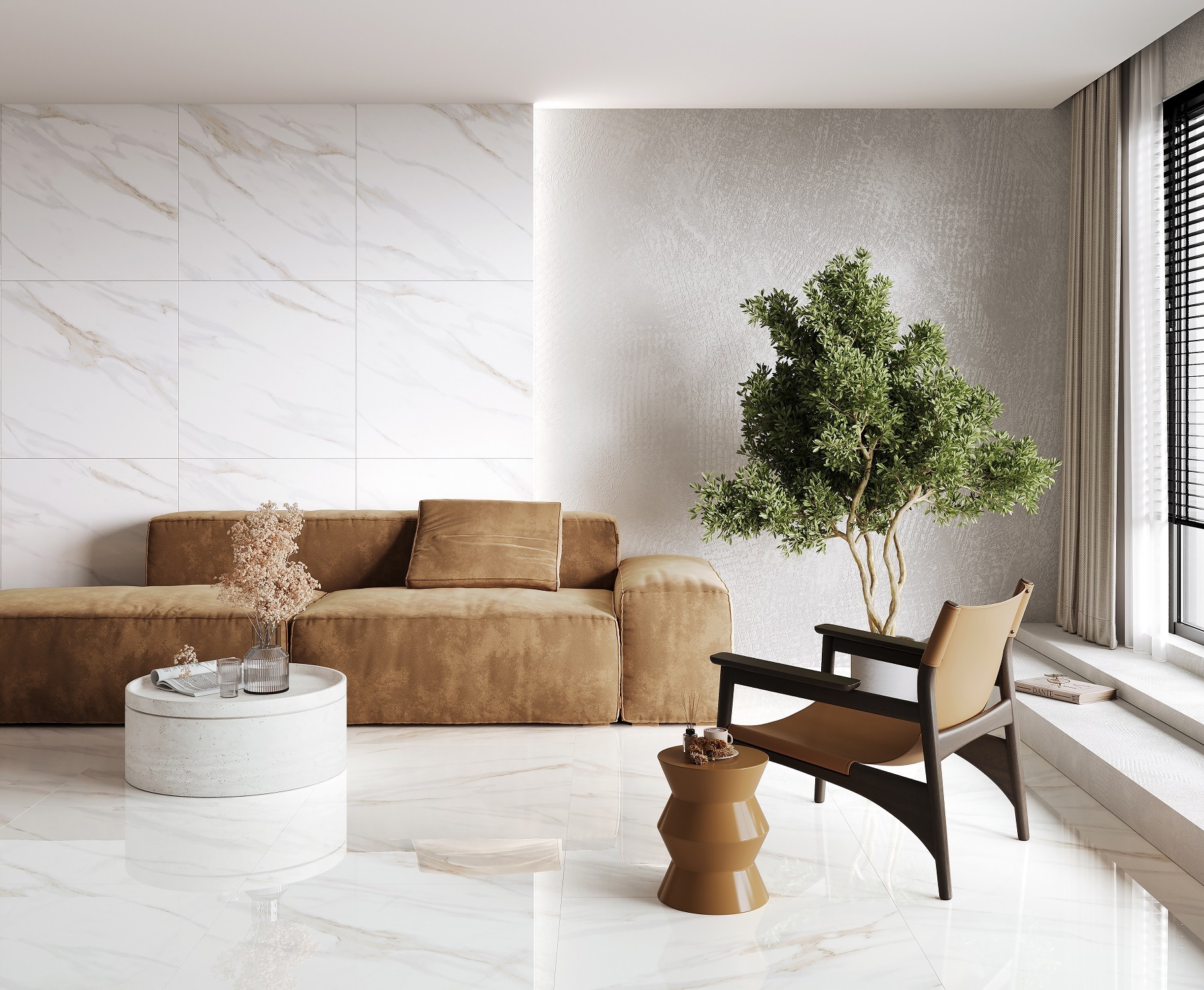 Изображение товара Керамогранит Ceradim Calacatta Clarity Gold 80x80 см белый мрамор полированный