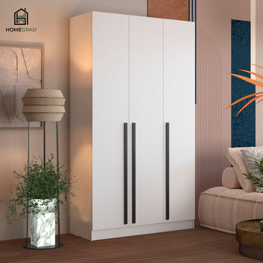 Изображение товара Шкаф Homegrad Бостон120 120x220x52 см белый из ЛДСП для спальни и гостиной