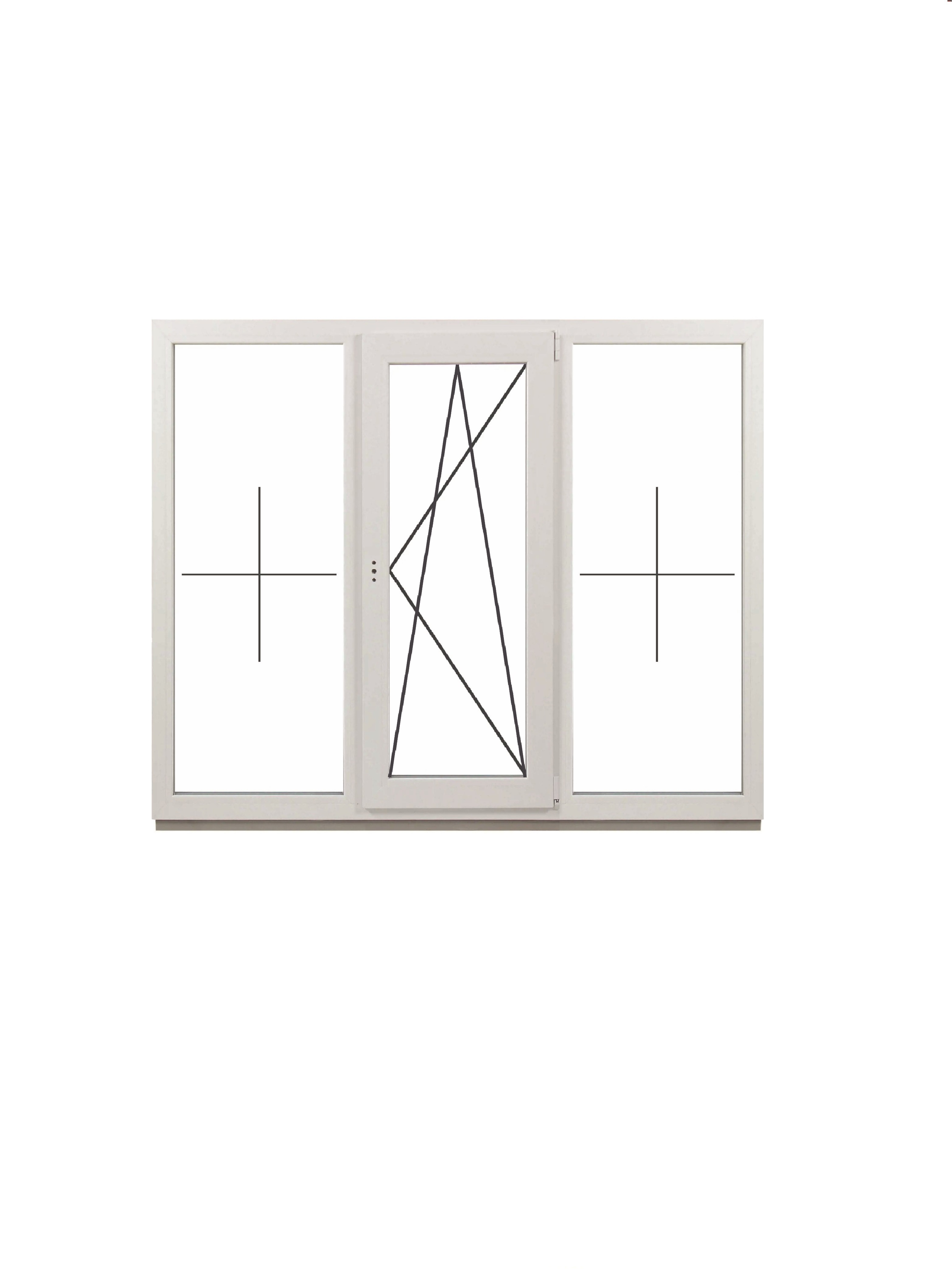 Изображение товара Пластиковое окно ПВХ Пластикoff трехстворчатое ПВХ 700x1800мм (ВxШ) однокамерный стеклопакет