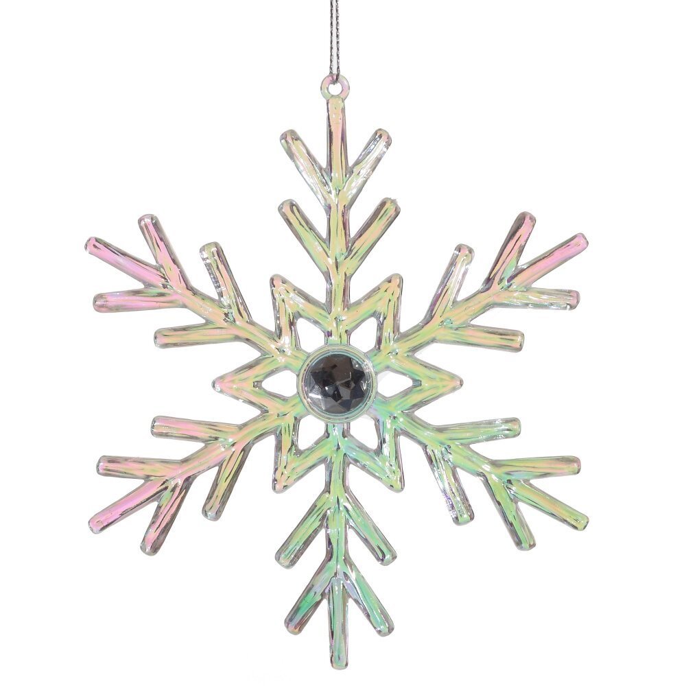 Изображение товара Елочная игрушка снежинка 14 см разноцветная ПВХ Китай