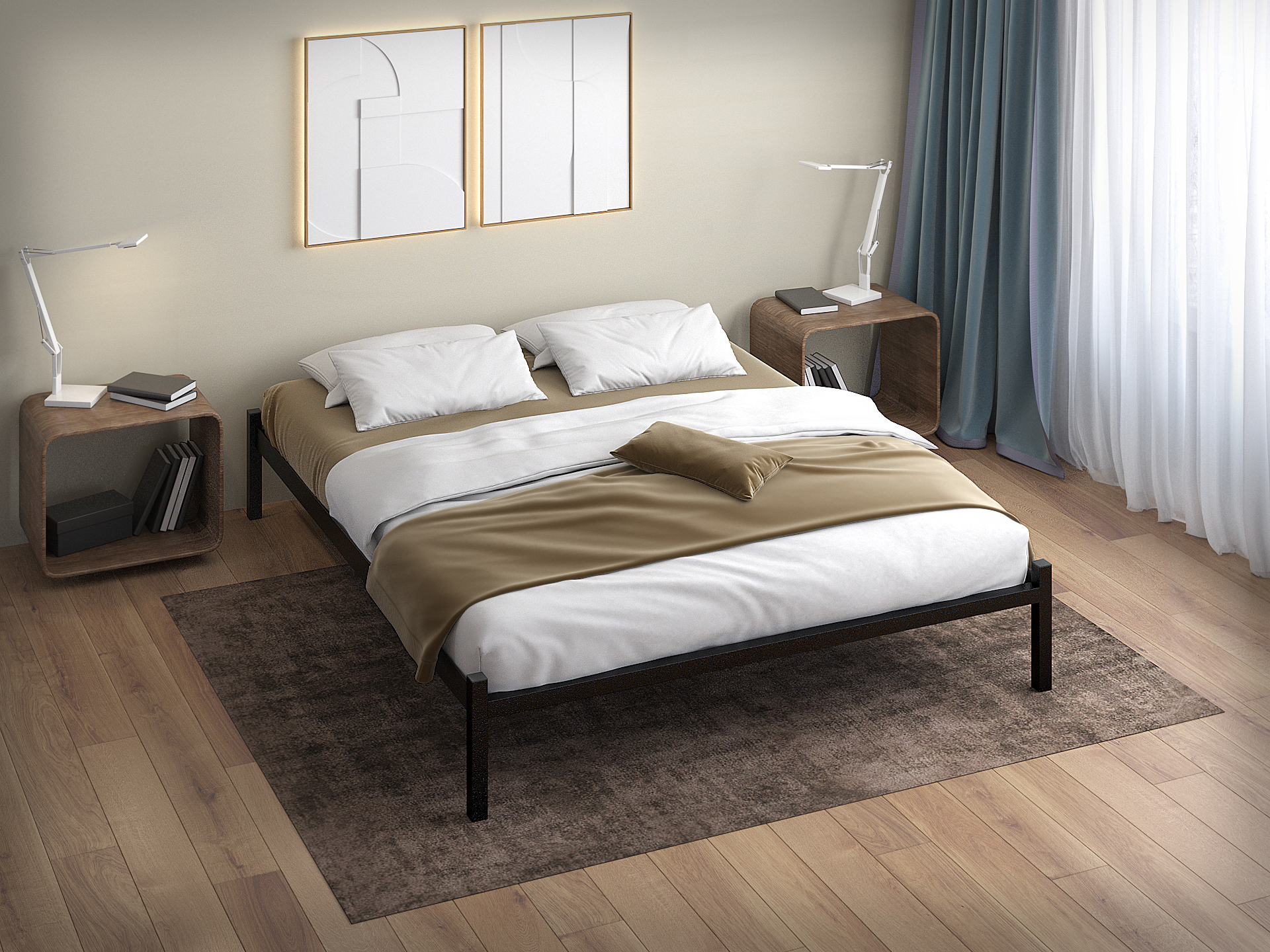 Изображение товара Кровать Стиллмет Арис 200x140 см металлическое основание цвет черный