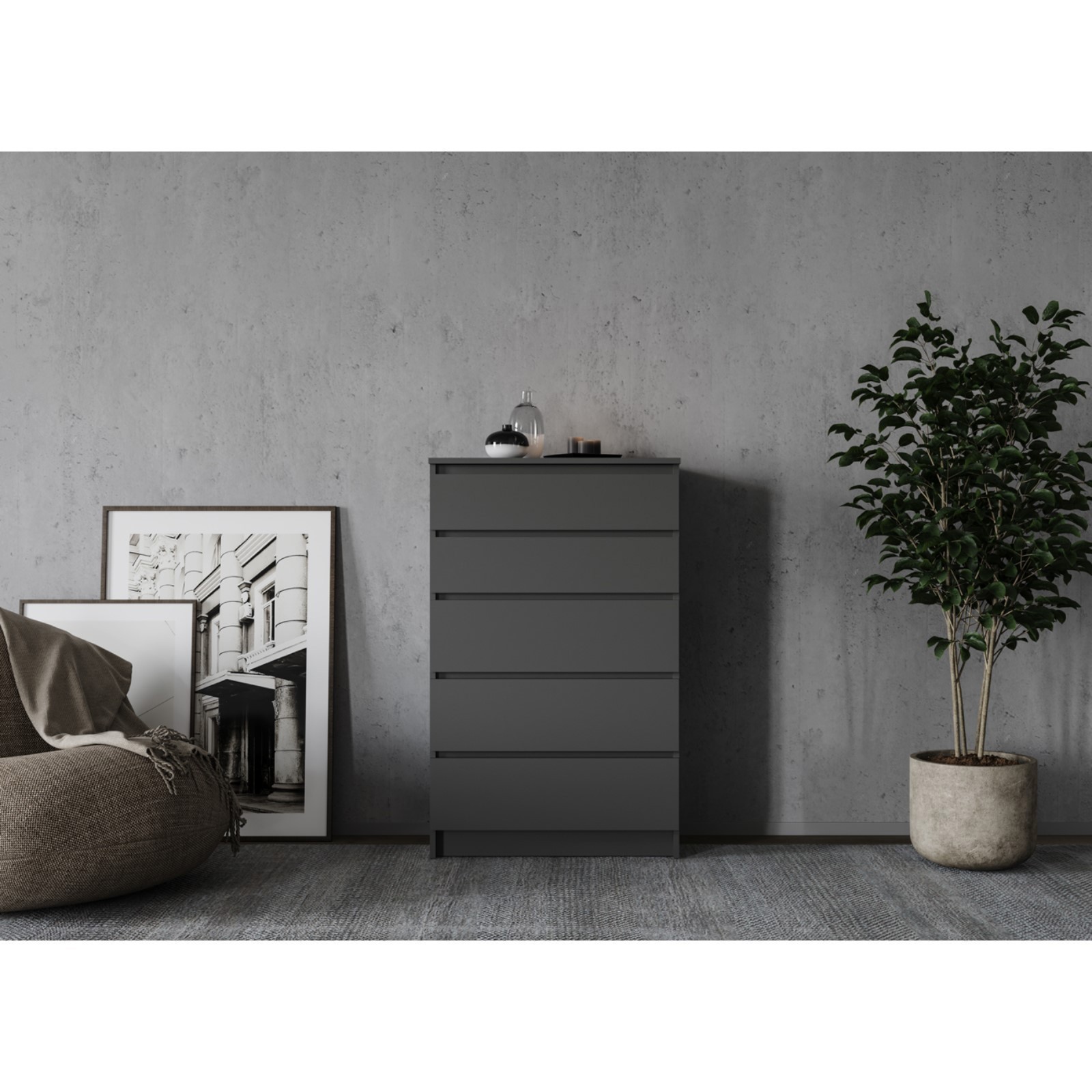 Изображение товара Комод ДСВ мебель 9188716 3 ящика 70.4x40.4x112 см ЛДСП цвет бетон