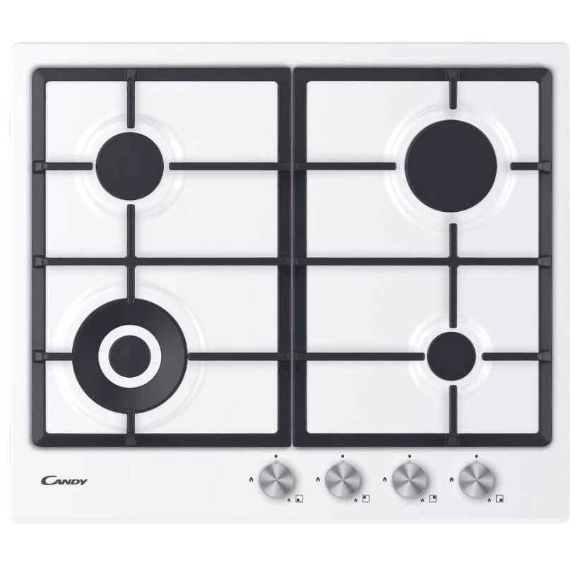 Изображение товара Газовая варочная панель Candy CHG6BF4WPXW 59.5 см 4 конфорки цвет белый 583034