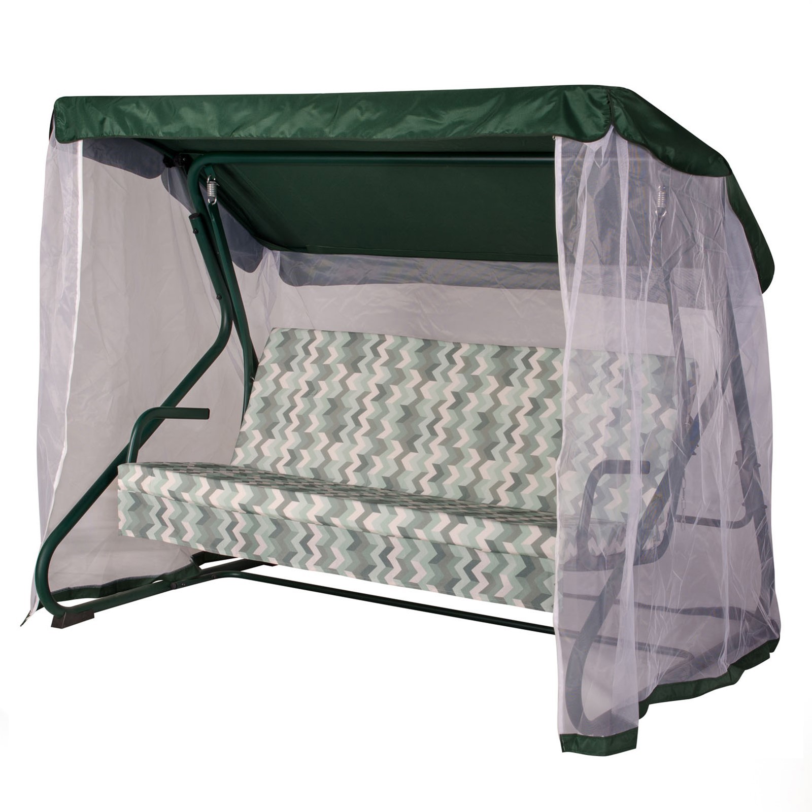 Изображение товара Качественные садовые качели Рио 3 местные со тентом и регулировкой спинки