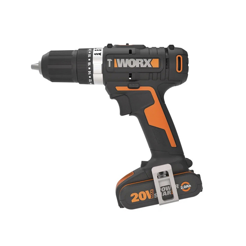 Изображение товара Аккумуляторная ударная дрель-шуруповерт Worx WX370 20 В Li-Ion с кейсом 2 аккумулятора