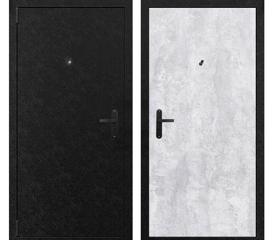 Изображение товара Входная дверь Такт-тайм Уют 5 левый 205x95см цвет крокодил черный/цемент светлый