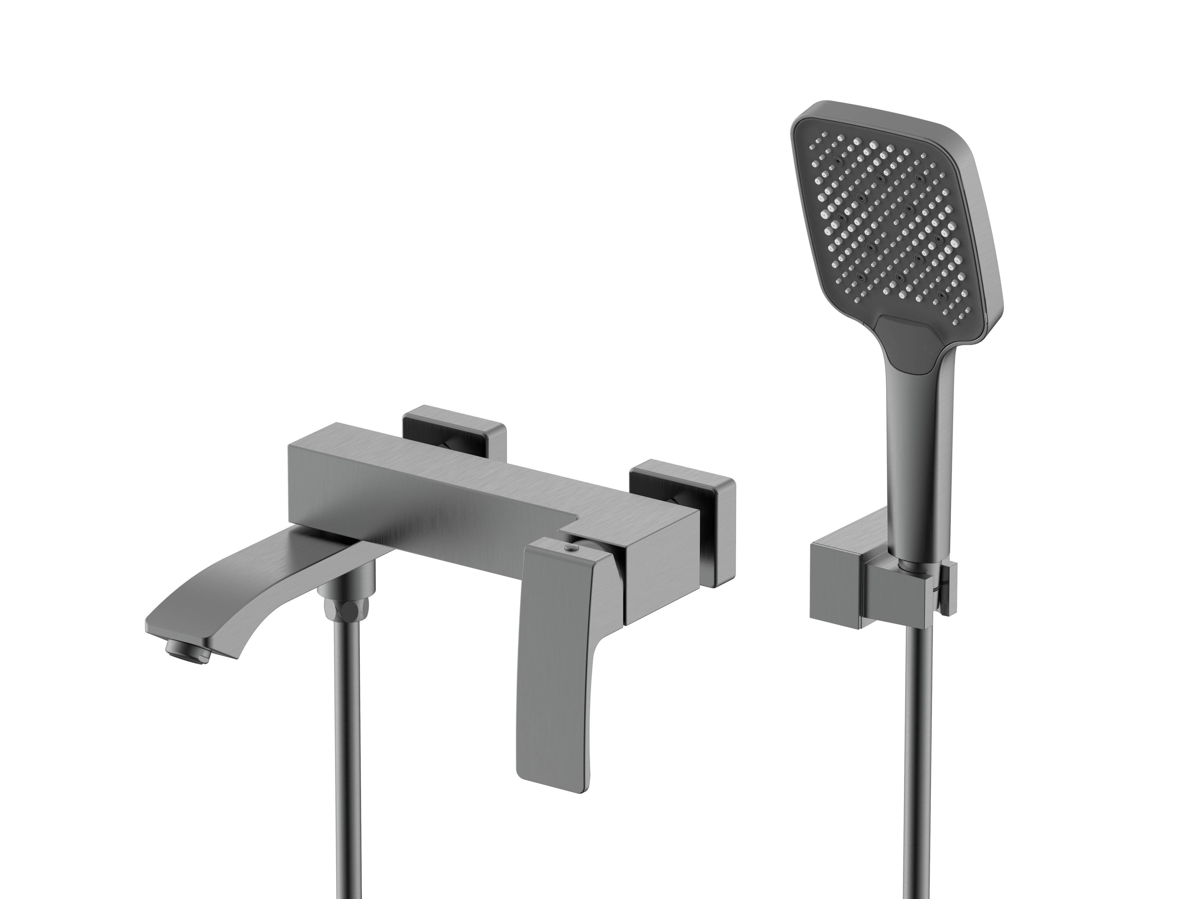 Изображение товара Смеситель для ванны RAGLO ГРАФИТ R01.30.09 с 3-режимной лейкой и поворотным изливом