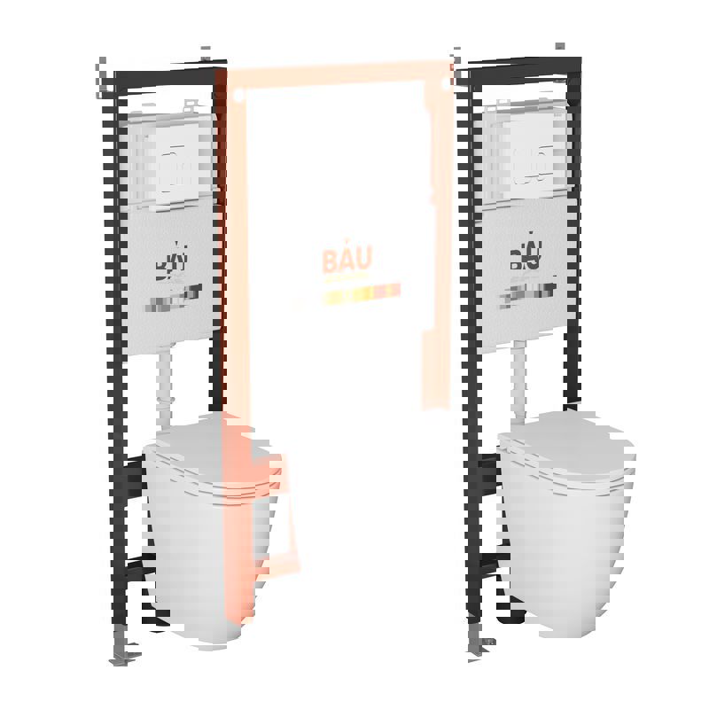 Изображение товара Комплект инсталляции BAU PRO и унитаз безободковый Dream Hurricane-5 52х36 с сиденьем микролифт