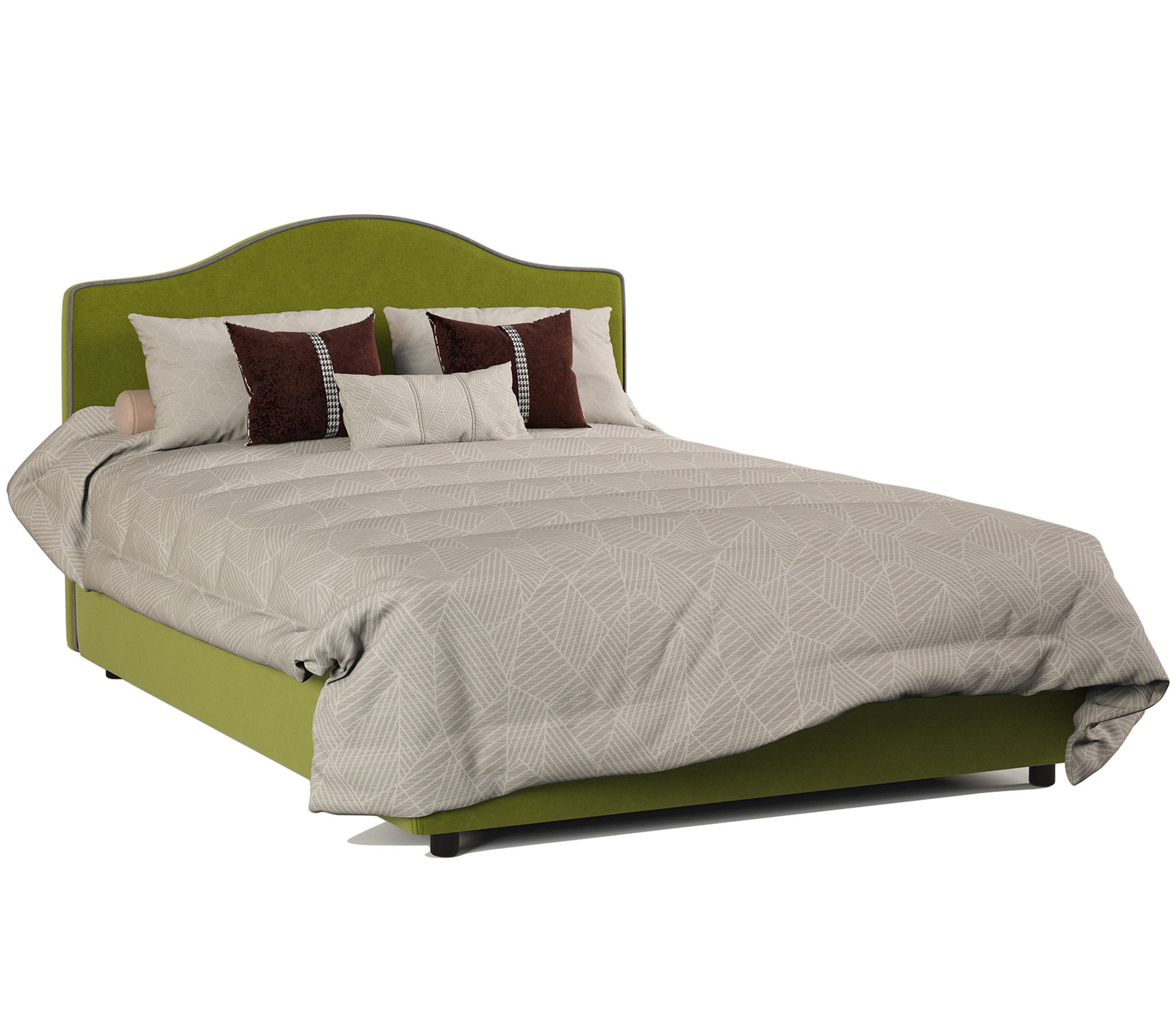 Изображение товара Кровать полутороспальная Шарм-дизайн Классика 120x106.5x202 см Массив дерева цвет зеленый