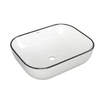 Изображение товара Накладная прямоугольная раковина BAU Stil 50x40 белая с черным кантом