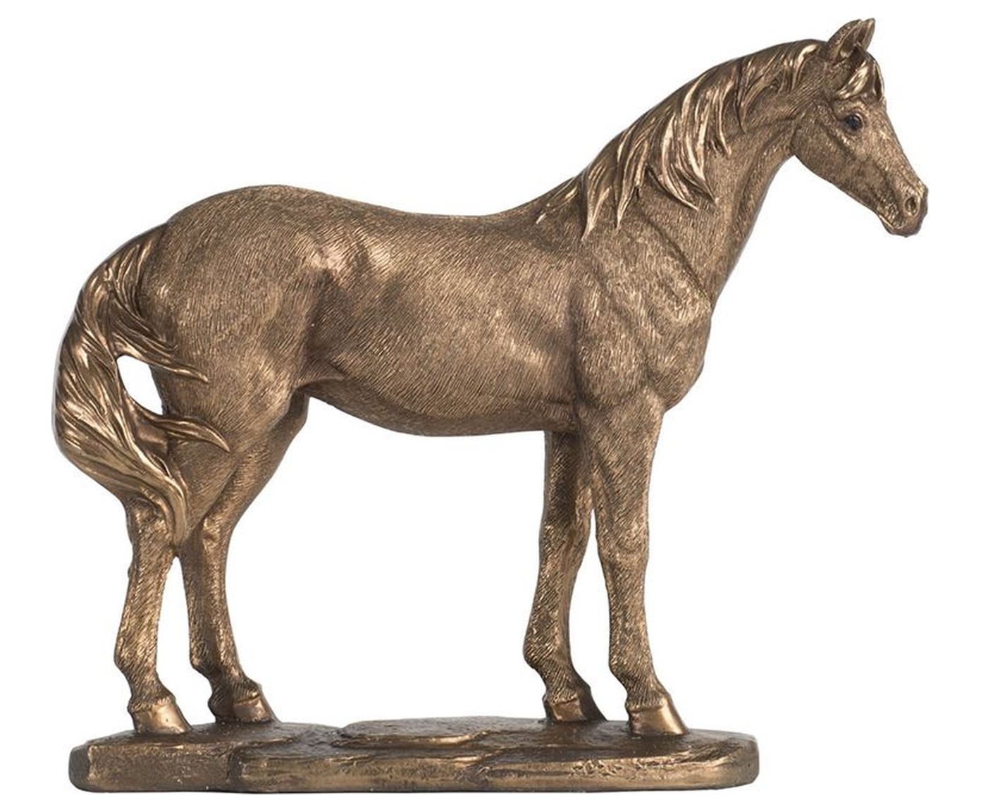 Изображение товара Декор Гласар 77095 — реалистичная статуэтка лошади, золотистая отделка