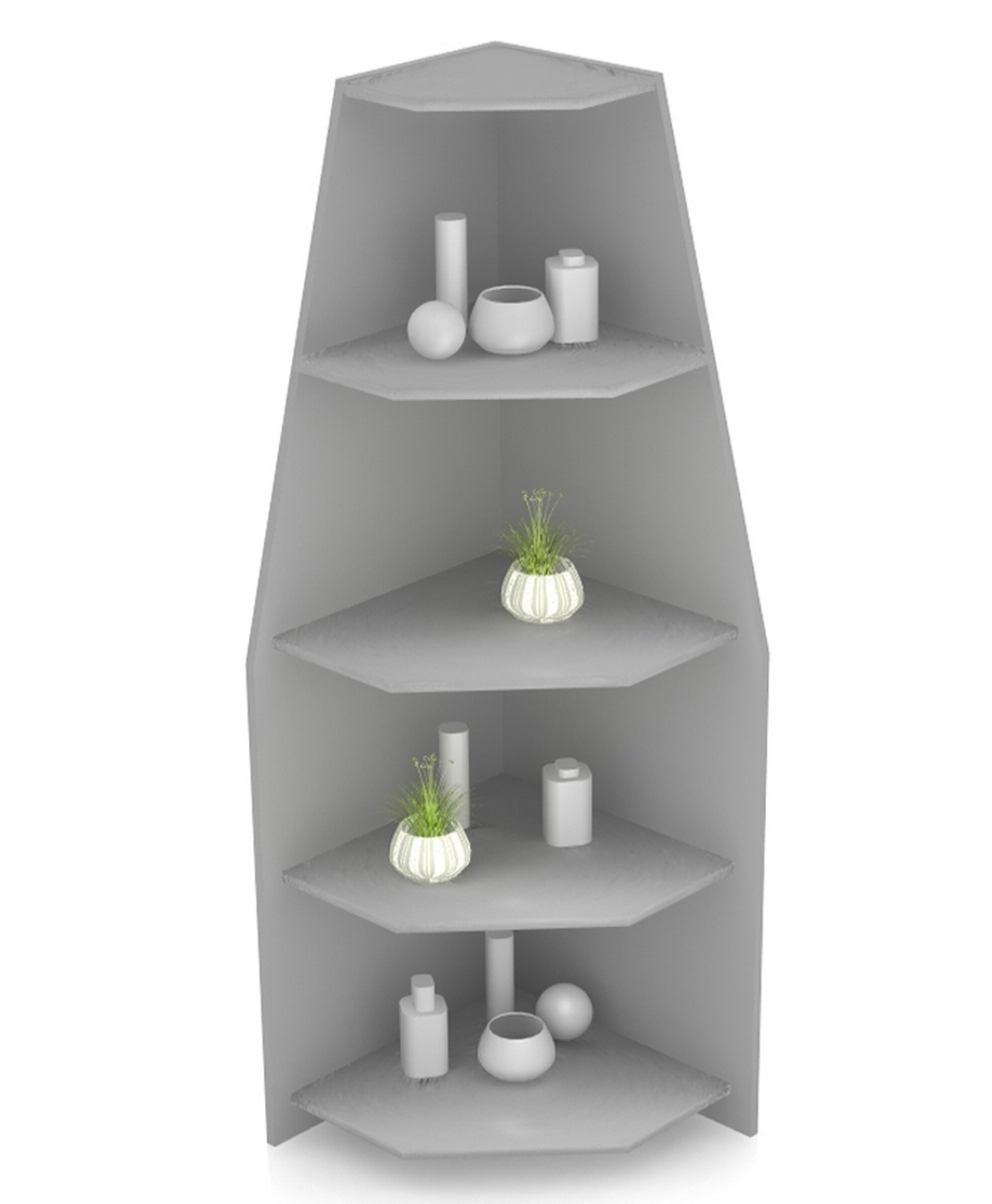 Изображение товара Шкаф-витрина 50x150 см Универсал дерево цвет серый