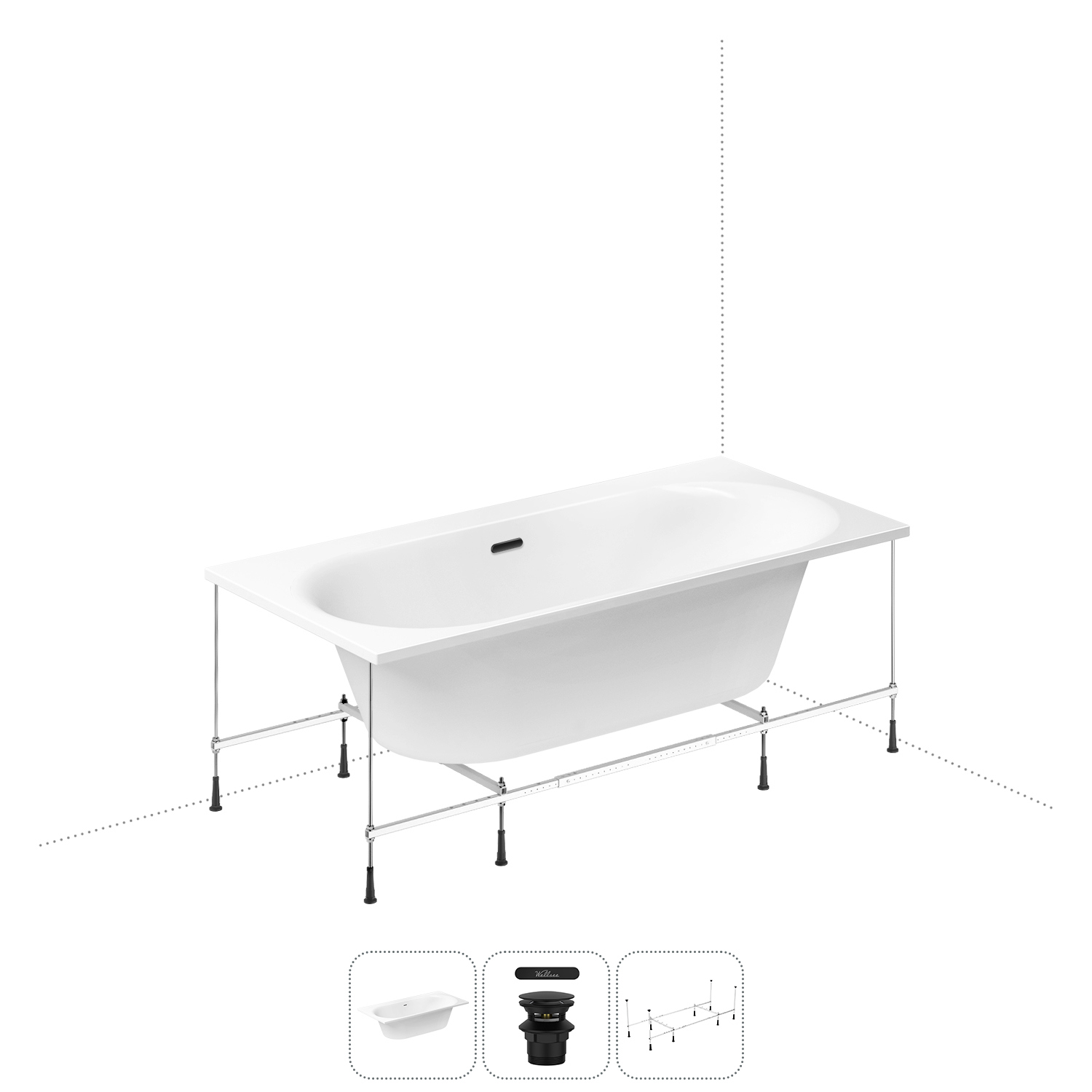 Изображение товара Прямоугольная акриловая ванна WELLSEE 20216807R 180x90 см белая