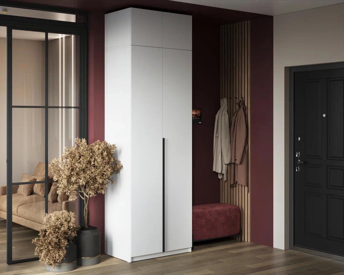 Изображение товара Шкаф распашной Альбина Бруно 2 дверный с антресолью белый 80х260х50 см МДФ