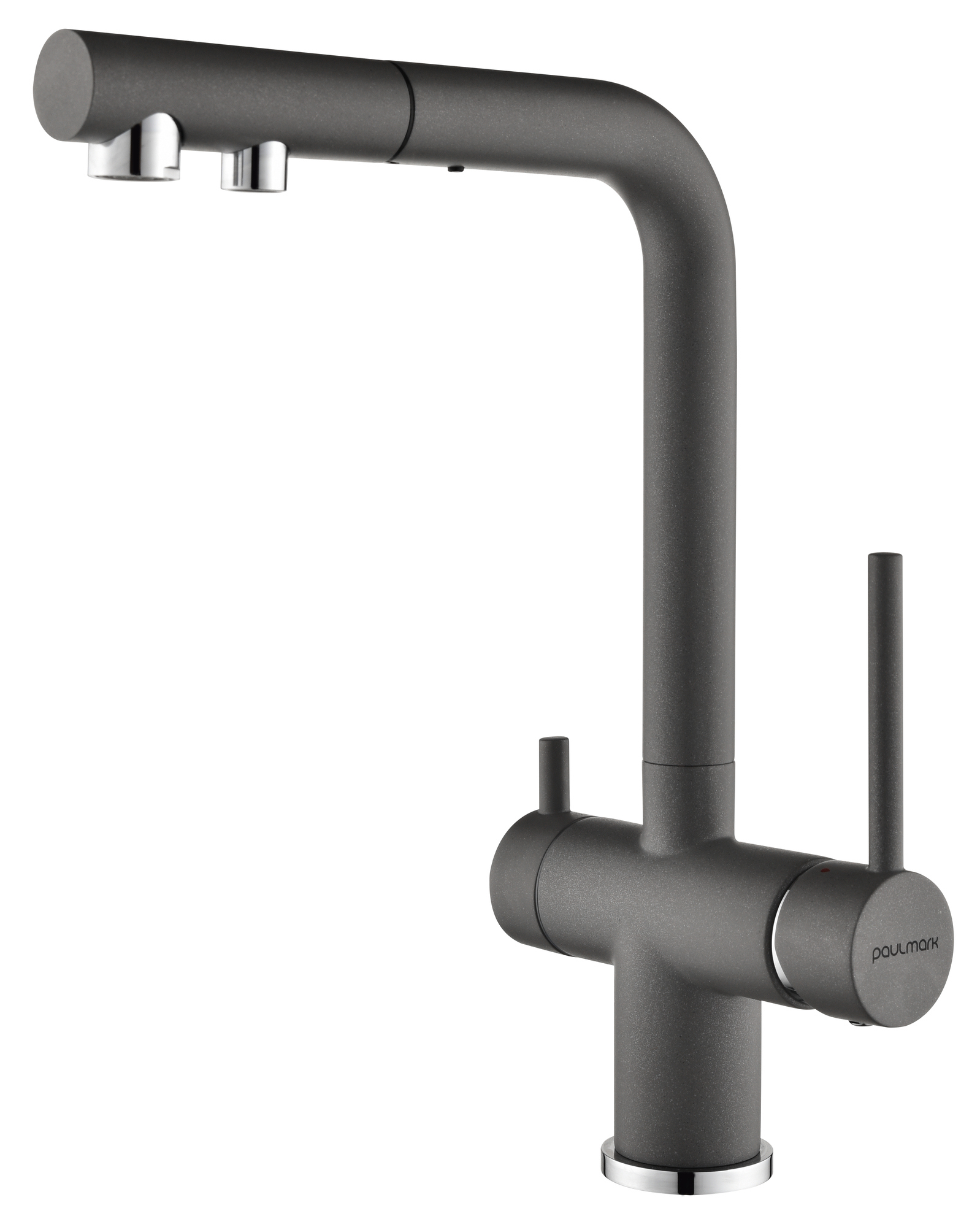 Изображение товара Смеситель для кухни Paulmark Serentine с выдвижным изливом и отделенным каналом питьевой воды